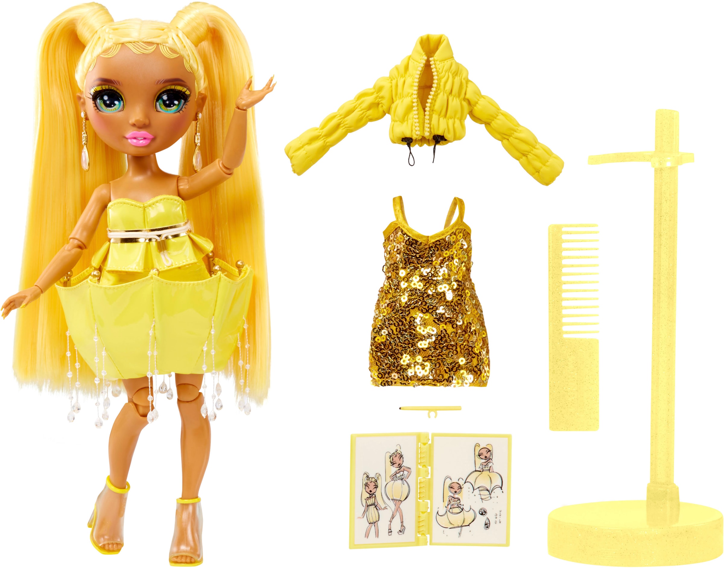 Anziehpuppe »Rainbow High Fantastic Fashion - Sunny (yellow)«, inklusive 2. Outfit