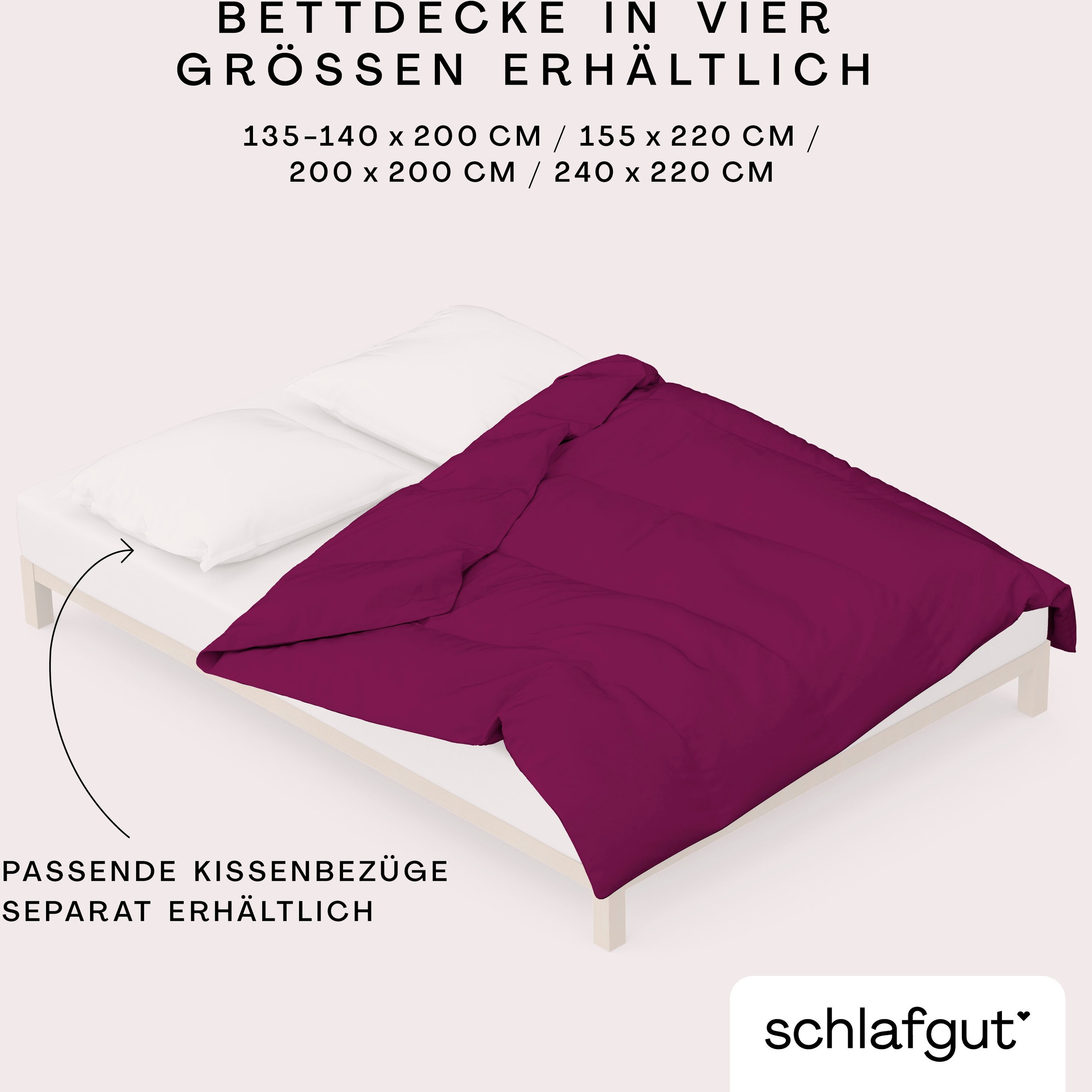 Schlafgut Bettbezug »Knitted Jersey uni, aus Bio-Baumwolle mit Elasthan, Reißverschluss«, (1 St.), bügelfrei, Mix & Match Bettwäsche: passender Kissenbezug erhältlich