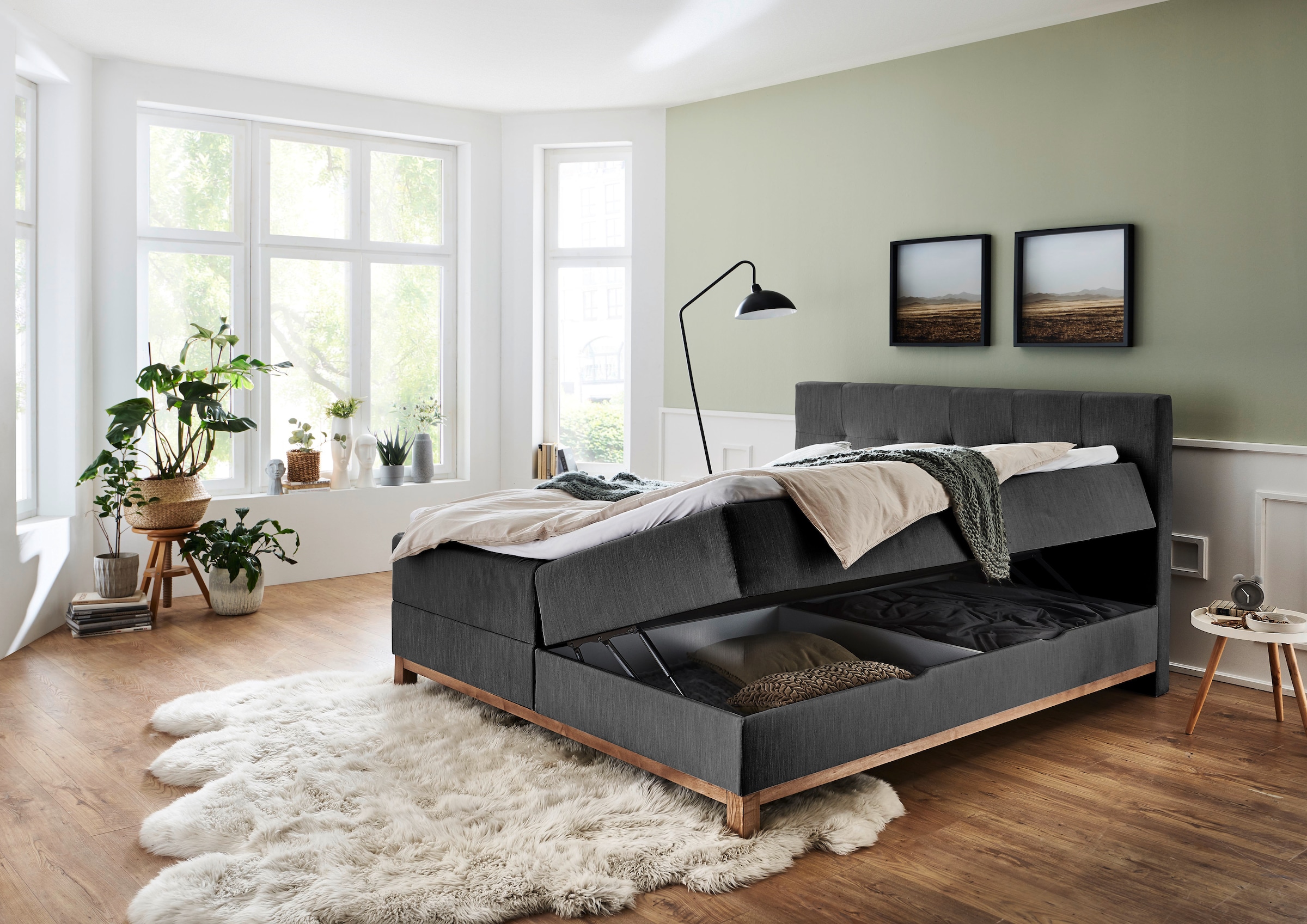 meise.möbel Boxspringbett »Catania«, mit Bettkasten und Topper