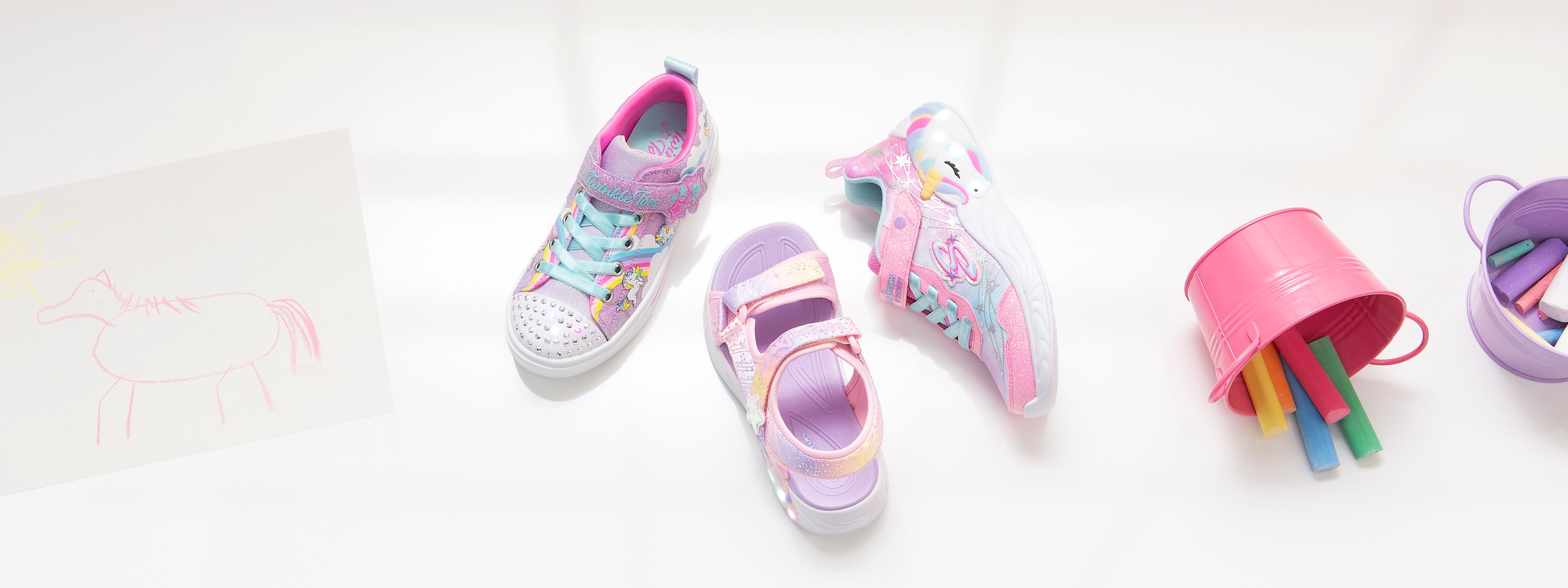 Skechers Kids Slip-On Sneaker »UNICORN DREAMS - WISHFUL MAGIC, Blinkschuh,«, in funkelnder Optik