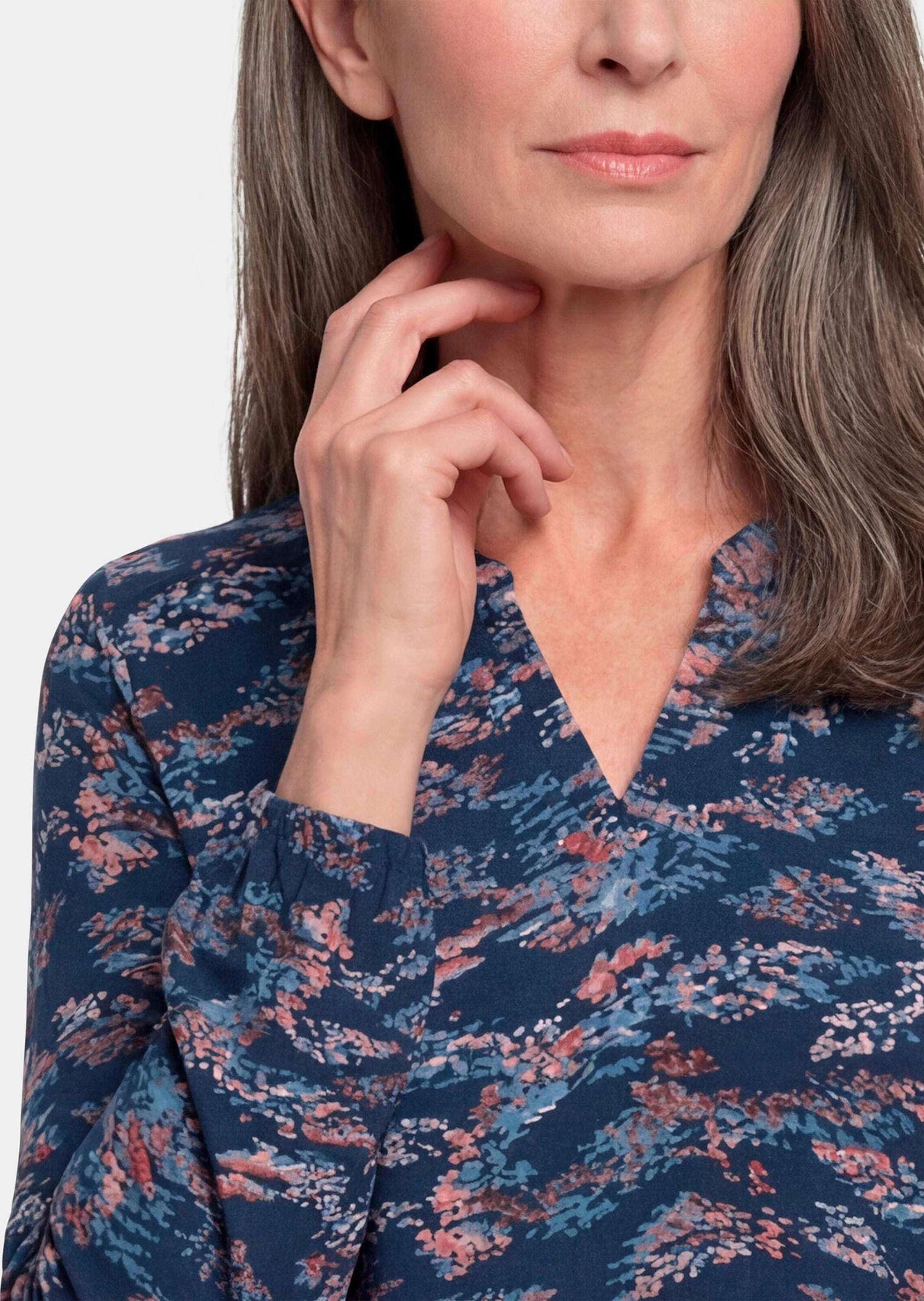 GOLDNER Schlupfbluse »Jerseybluse mit Rundhals, V-Ausschnitt« stretchbequemer Jersey