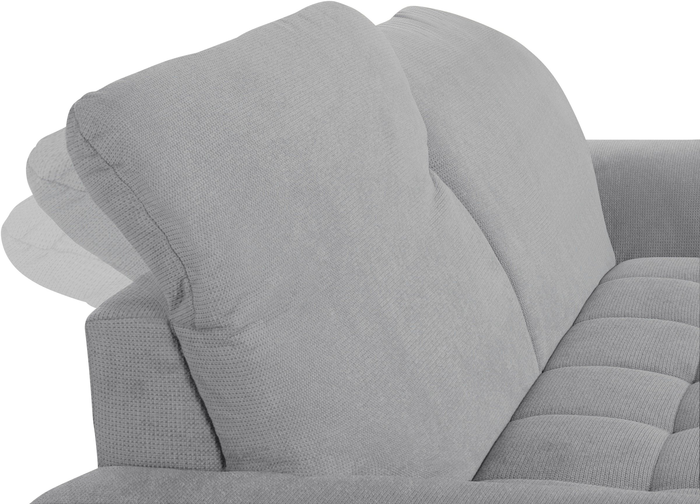 DOMO collection 2-Sitzer »Franzi, zeitlos & elegant, moderne Sitzheftung«, wahlweise mit Kopfteilverstellung, inklusive Zierkissen