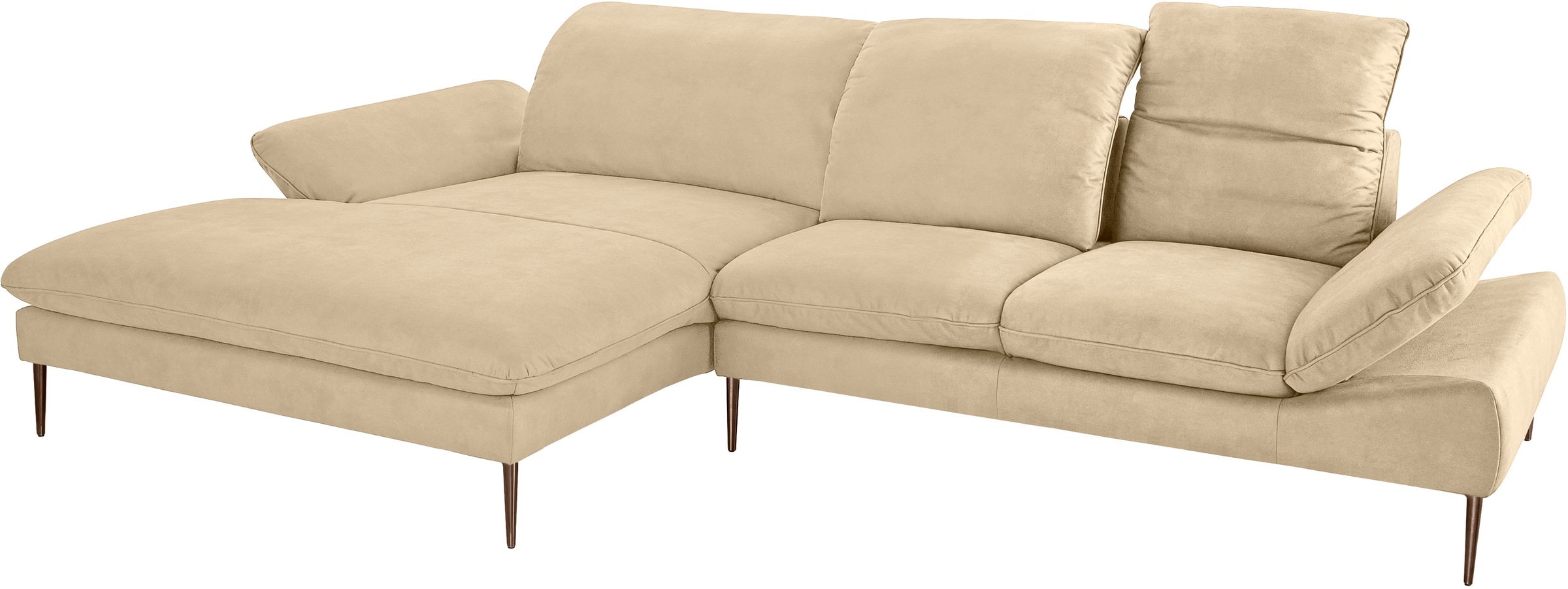 W.SCHILLIG Ecksofa »enjoy&MORE, Designsofa, bequem, elegant und zeitlos, L-Form«, Sitztiefenverstellung, Füße bronze pulverbeschichtet, Breite 340 cm