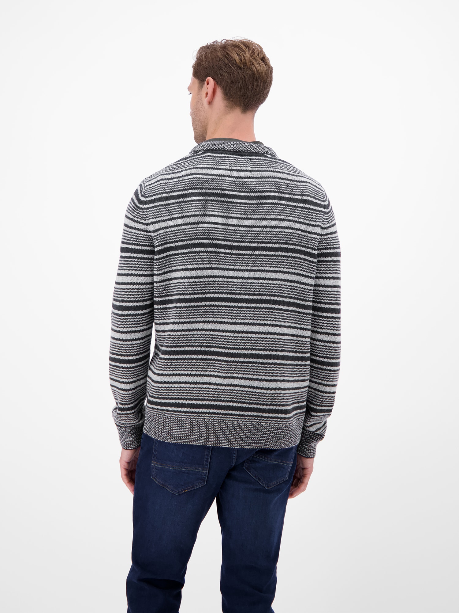 LERROS Strickpullover »Herren Crewneck-Stricker, gestreift«