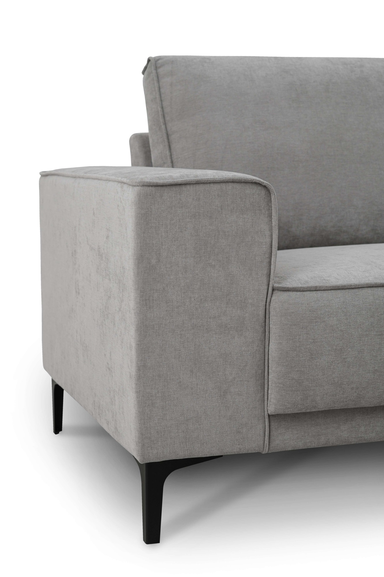 Places of Style Ecksofa »Polsterecke Oland, Struktur, Flachgewebe, Luxus-Microfaser, Boucle«, L-Form, 280 cm, Wellenunterfederung, Skandi-Design, Metallfüße