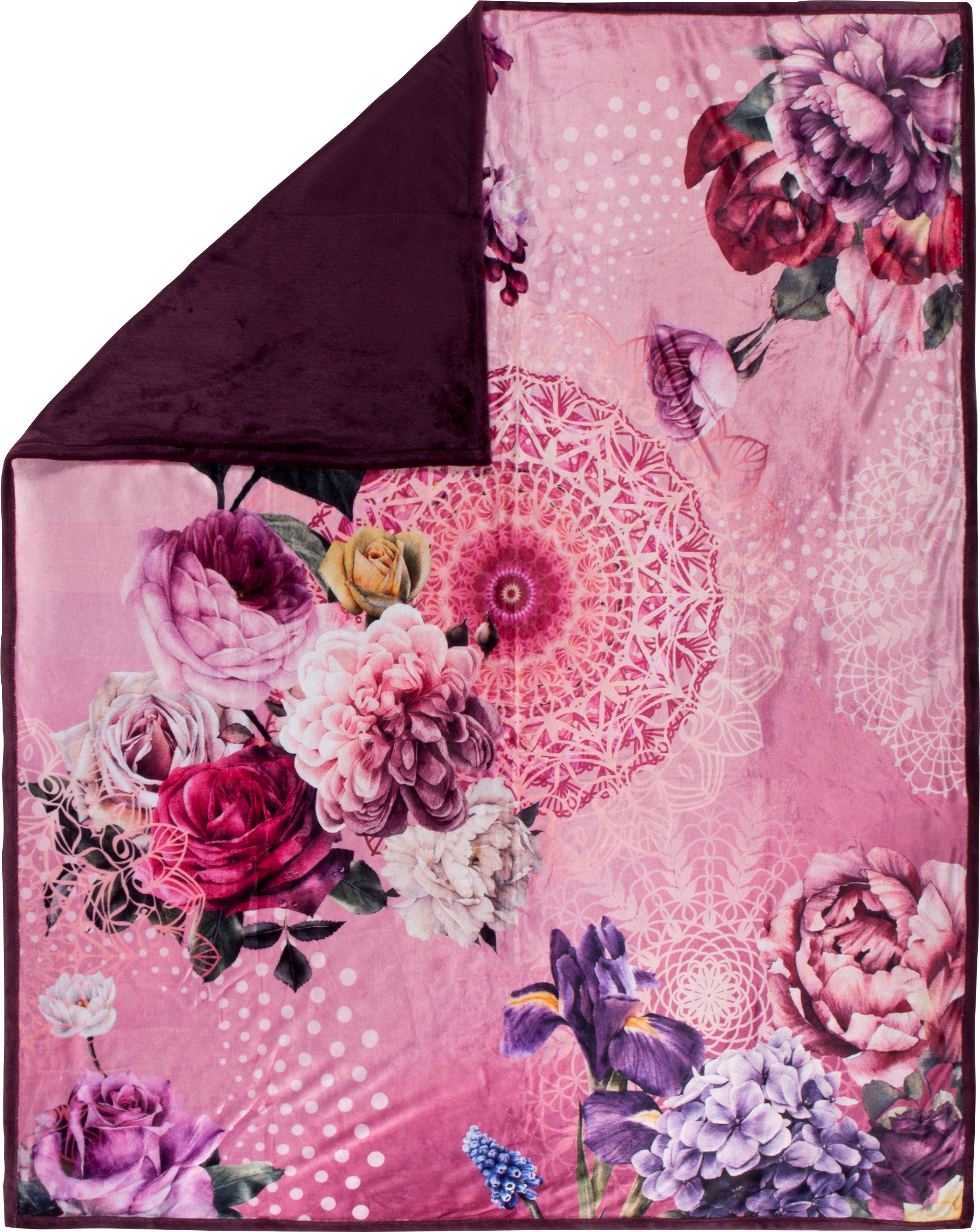 hip Plaid »Gunilla«, mit Mandala und Blumen