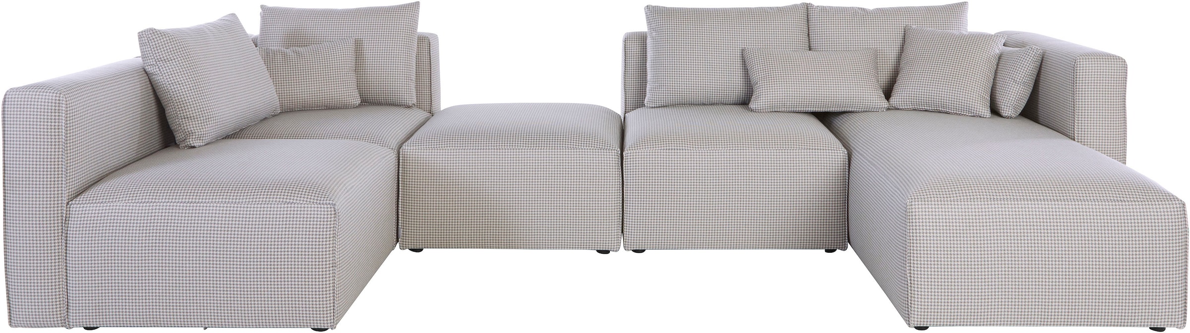 Home affaire Wohnlandschaft »Comfine U-Form« zusammengesetzt aus Modulen, in 3 Stoffen und vielen Farben