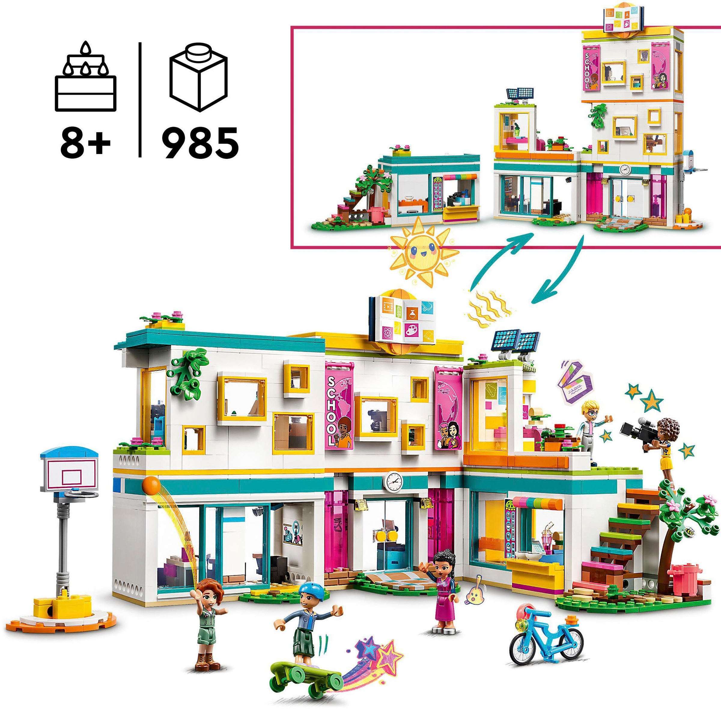 LEGO® Konstruktionsspielsteine »Internationale Schule (41731), LEGO® Friends«, (985 St.), Made in Europe
