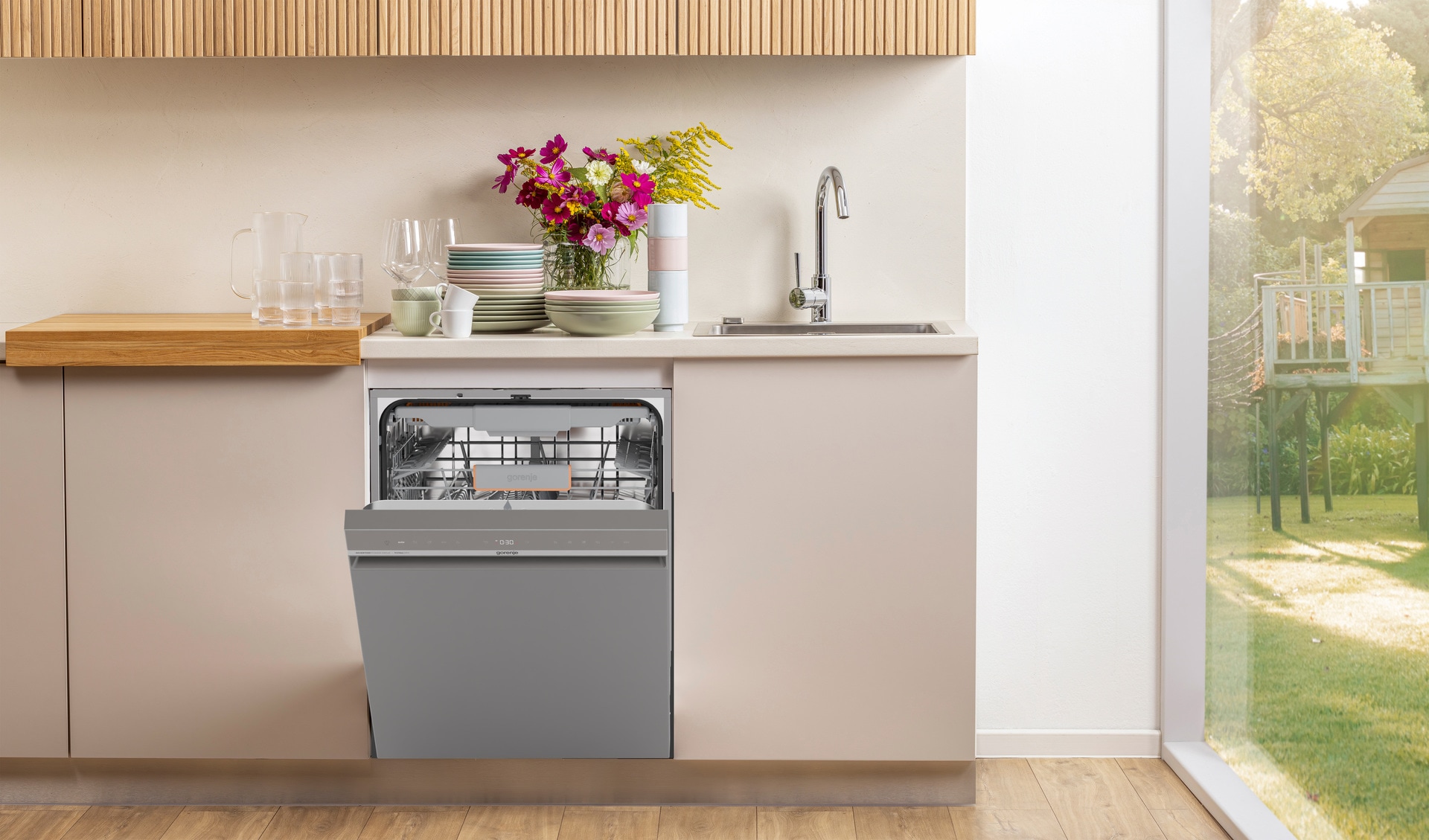 GORENJE Unterbaugeschirrspüler »GU663C95X« 9,4 l 16 tlg. Maßgedecke 16 Maßgedecke, auto. Türöffnung, Besteckschublade