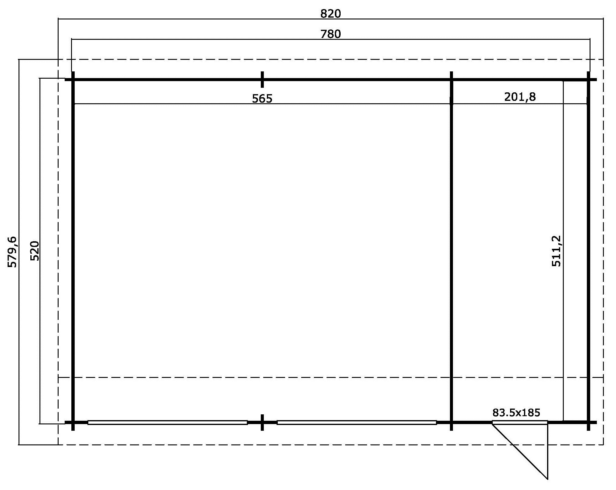 Nordic Holz Garage »HAWAII« BxT: 820x579 cm, ohne Tor