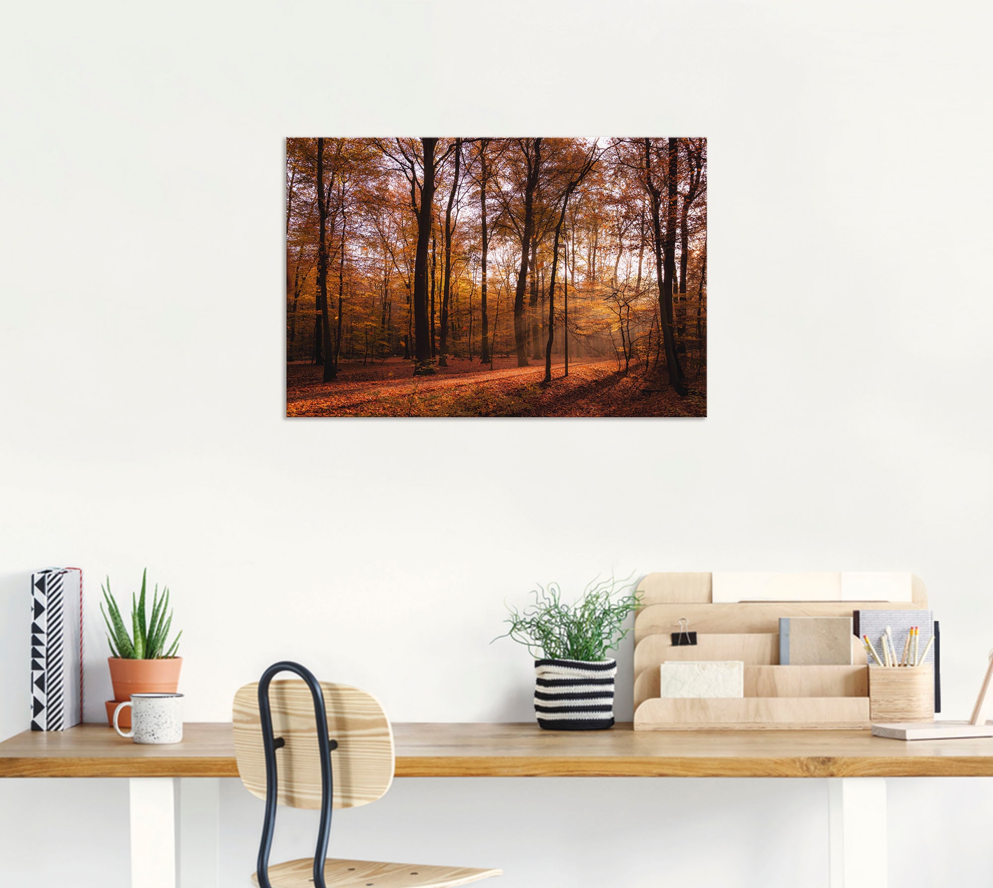 Artland Wandbild »Sonnenaufgang im Herbst II«, Wald, (1 St.), als Alubild, Outdoorbild, Leinwandbild, Poster, Wandaufkleber