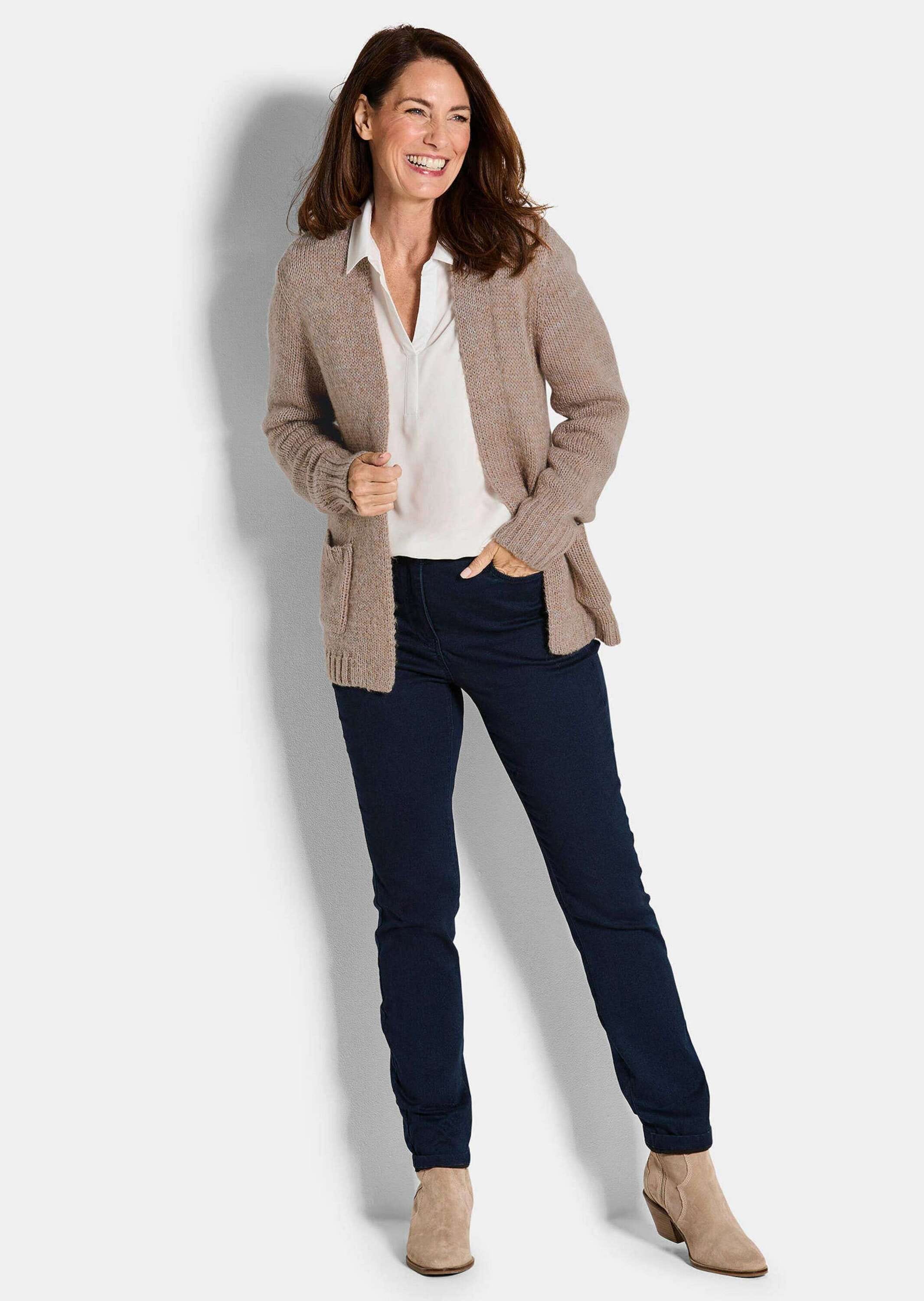 GOLDNER Strickjacke »Strickjacke mit aufgesetzten Taschen«