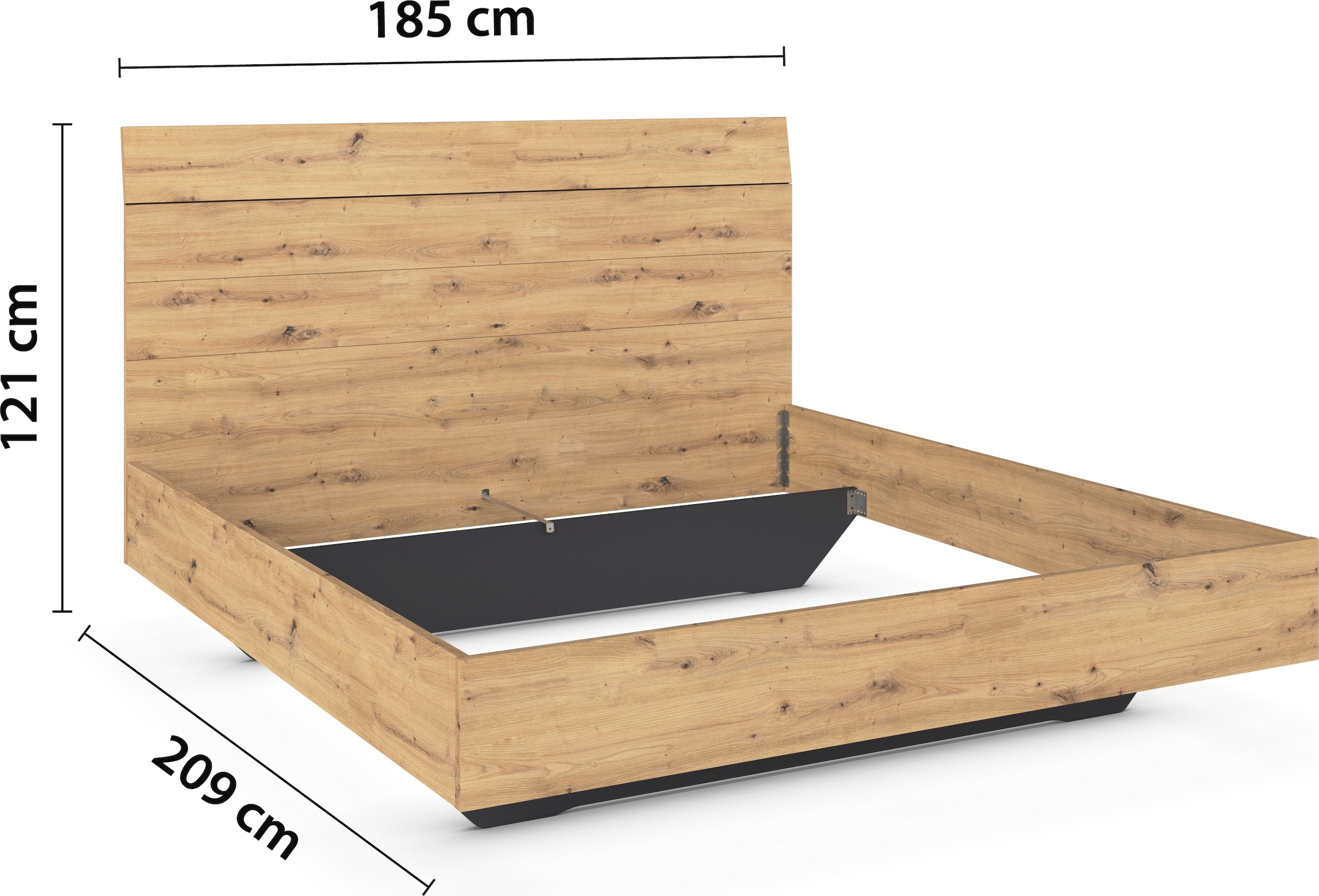 rauch Futonbett »Bett Doppelbett Holzbett AGORDO«, mit hohem Kopfteil und schwebender Optik MADE IN GERMANY