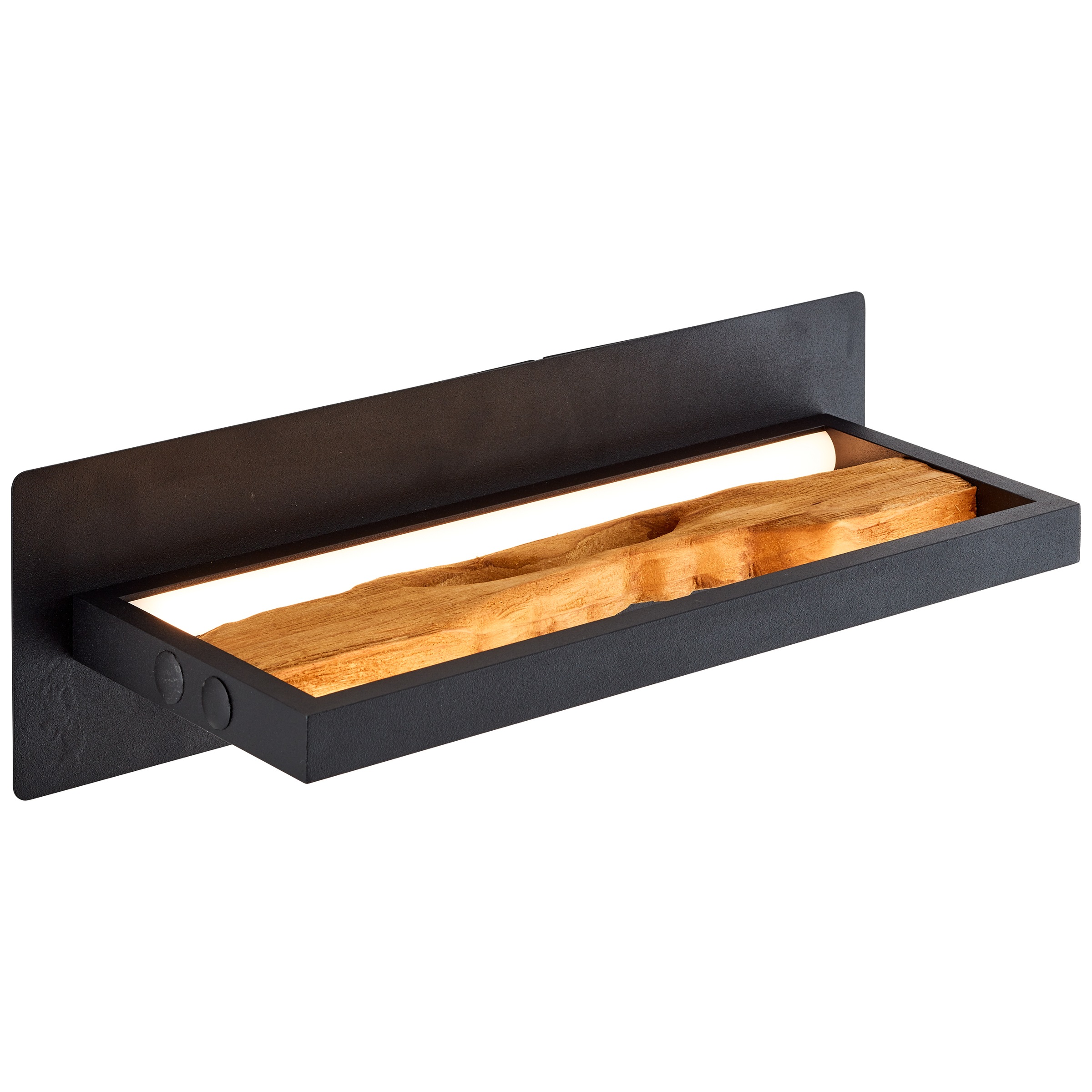 Brilliant LED Wandleuchte »Chaumont«, Breite 35 cm, 930 lm, Aluminium/Metall/Holz, schwarz/holz