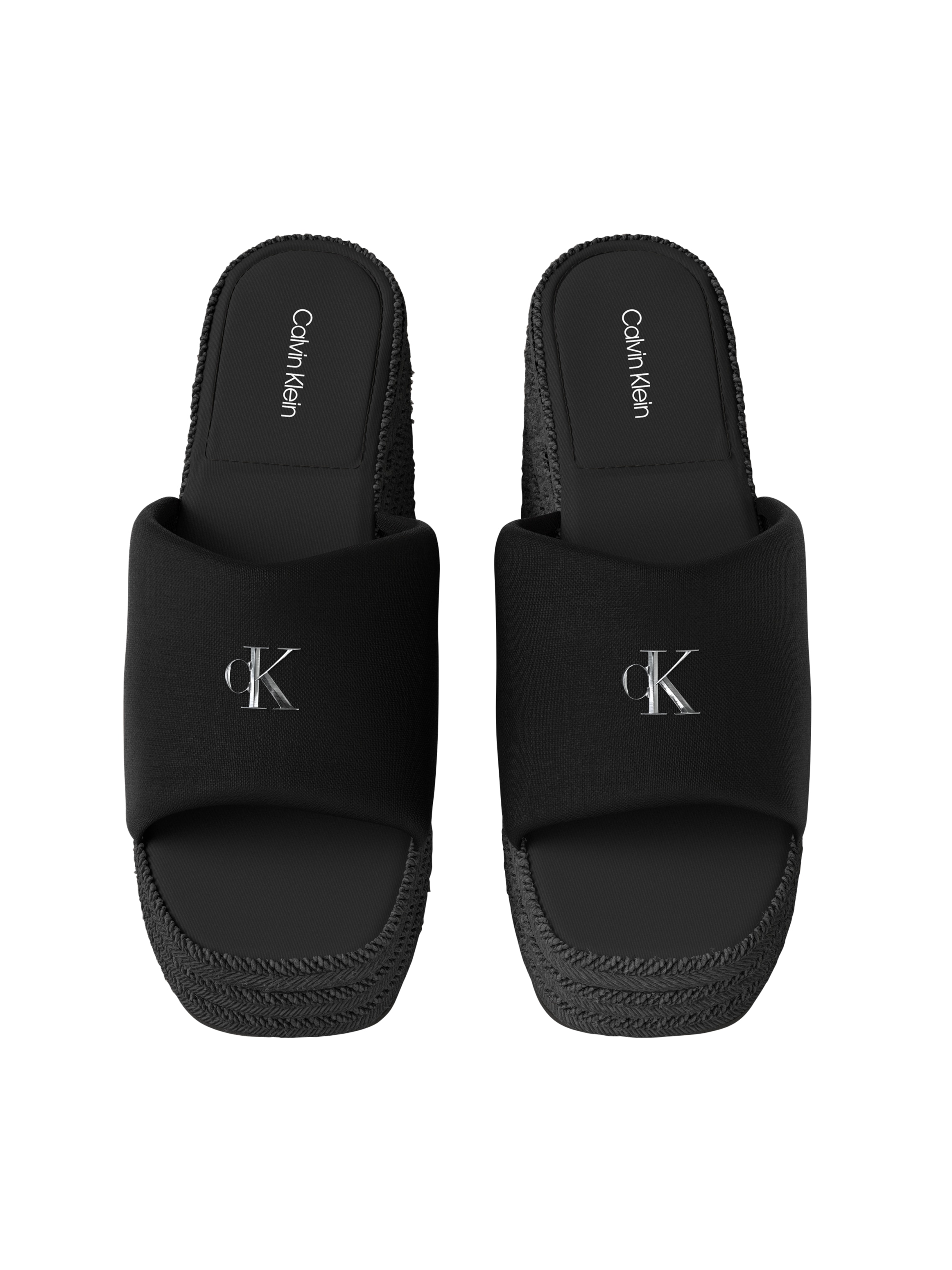 Calvin Klein Keilpantolette »WEDGE ESPAD 70 CANVAS MG«  Sommerschuh, Urlaubsschuh mit Plateau und Jutebesatz