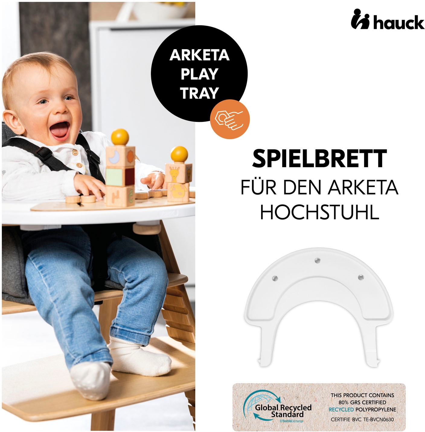 Hauck Hochstuhltablett »Arketa Play Tray, White«