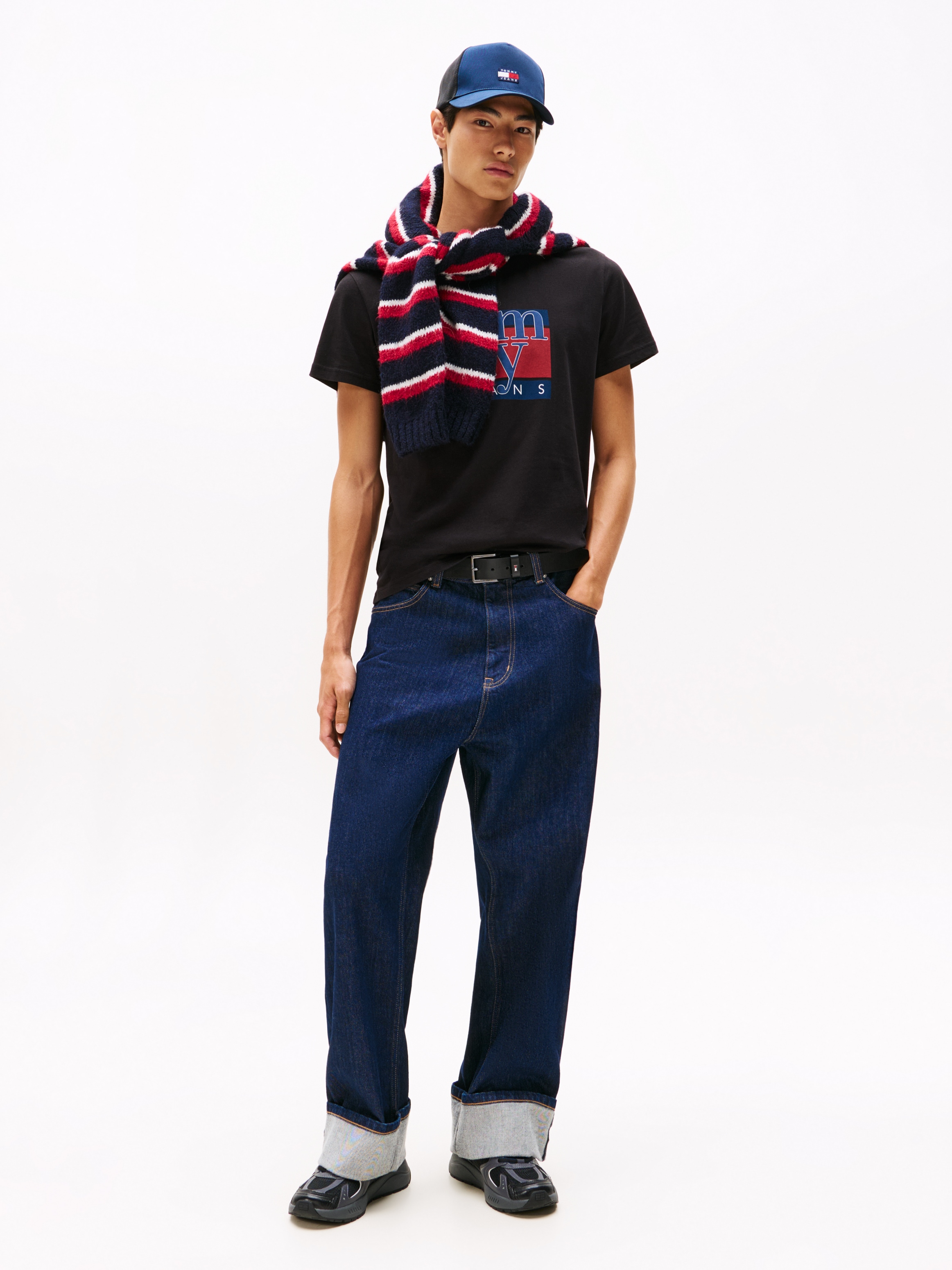 Tommy Jeans T-Shirt »TJM RWB FLAG TEE EXT« Slim fit, mit Rundhals