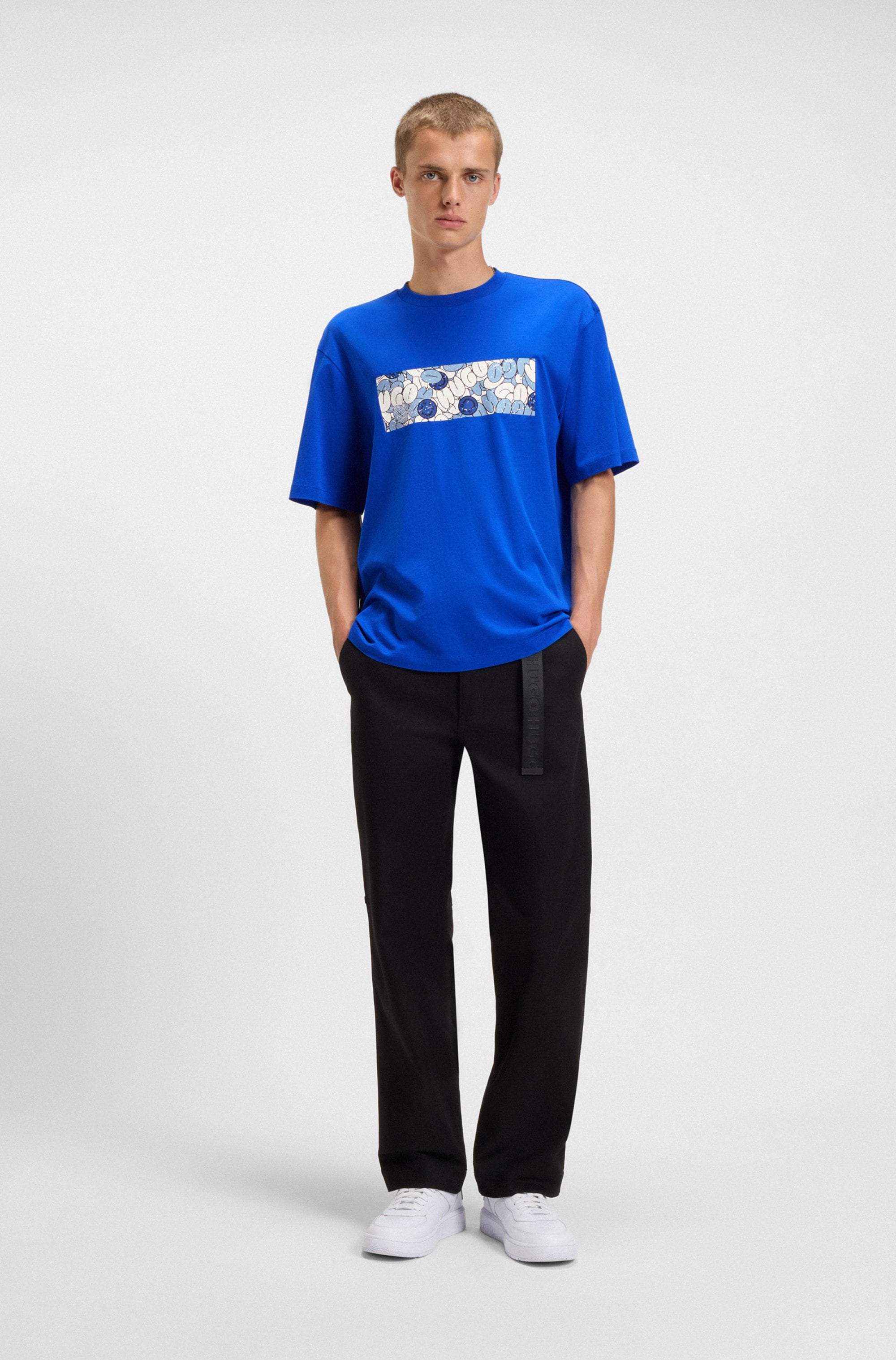HUGO Blue T-Shirt »Nurix«, mit coolem Druck