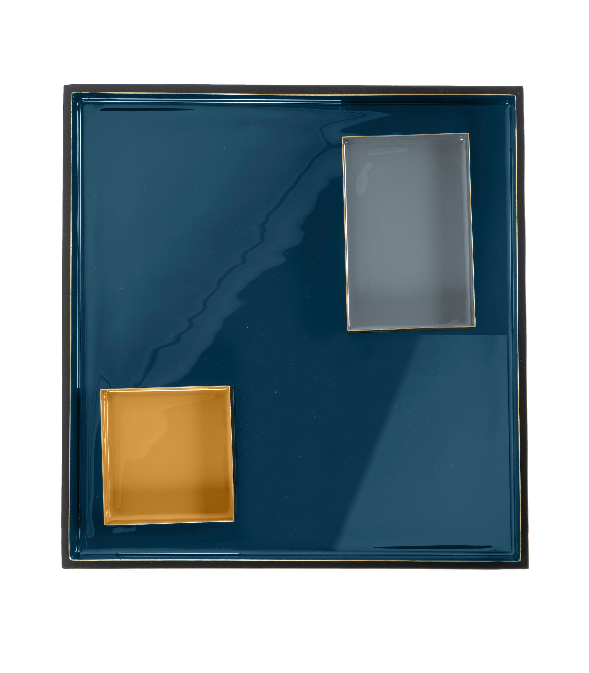 Kayoom Beistelltisch »Famosa, Metall-Beistelltisch in quadratischer Form«, (1 St.), Bunter Tisch, Schalenmaße: 11 x 11 x 2 / 15,8 x 11 x 2 cm