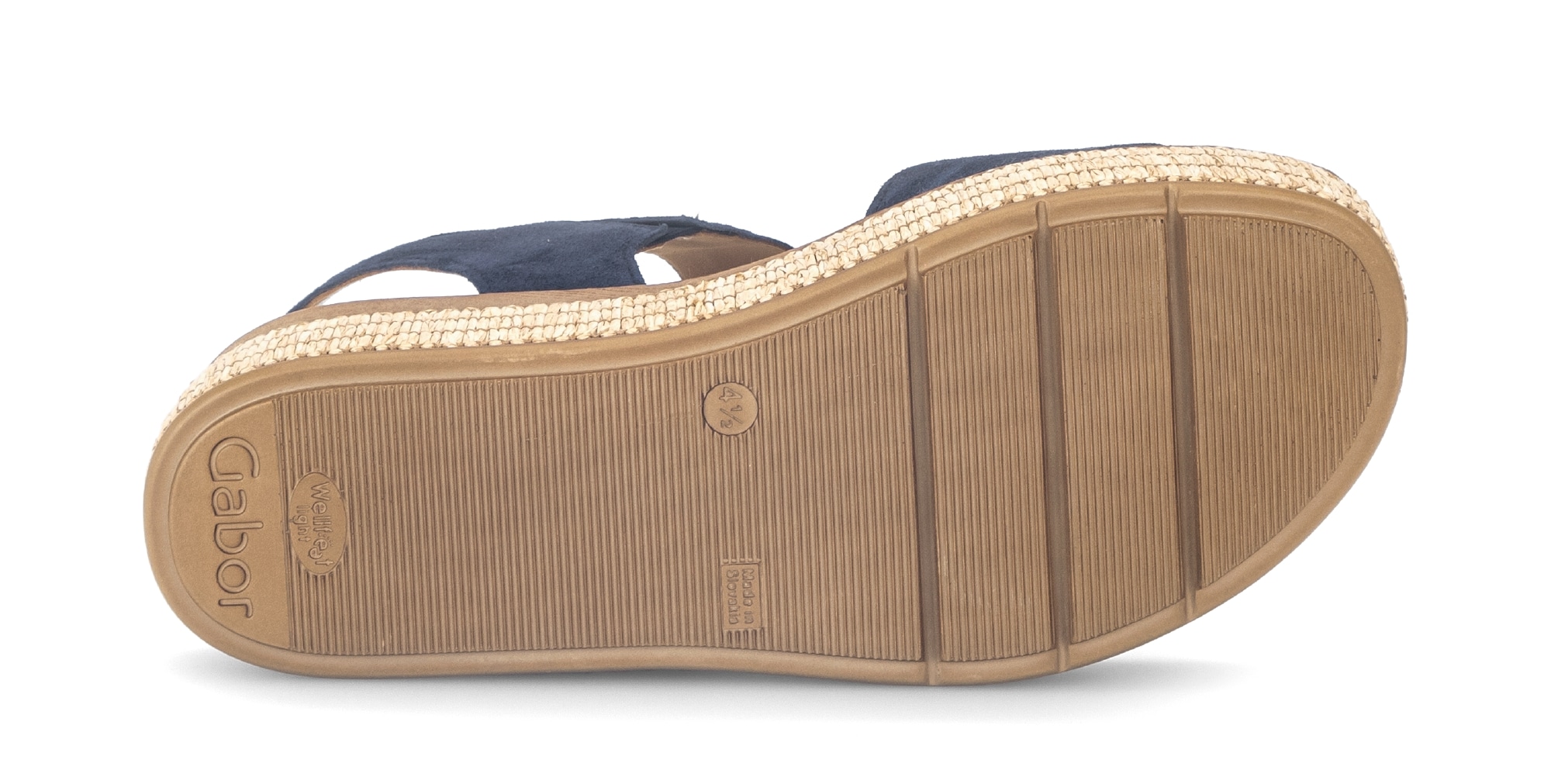 Gabor Keilsandalette  Plateau, Sandale, Sommerschuh mit dekorativer Zierschnalle aus Bast