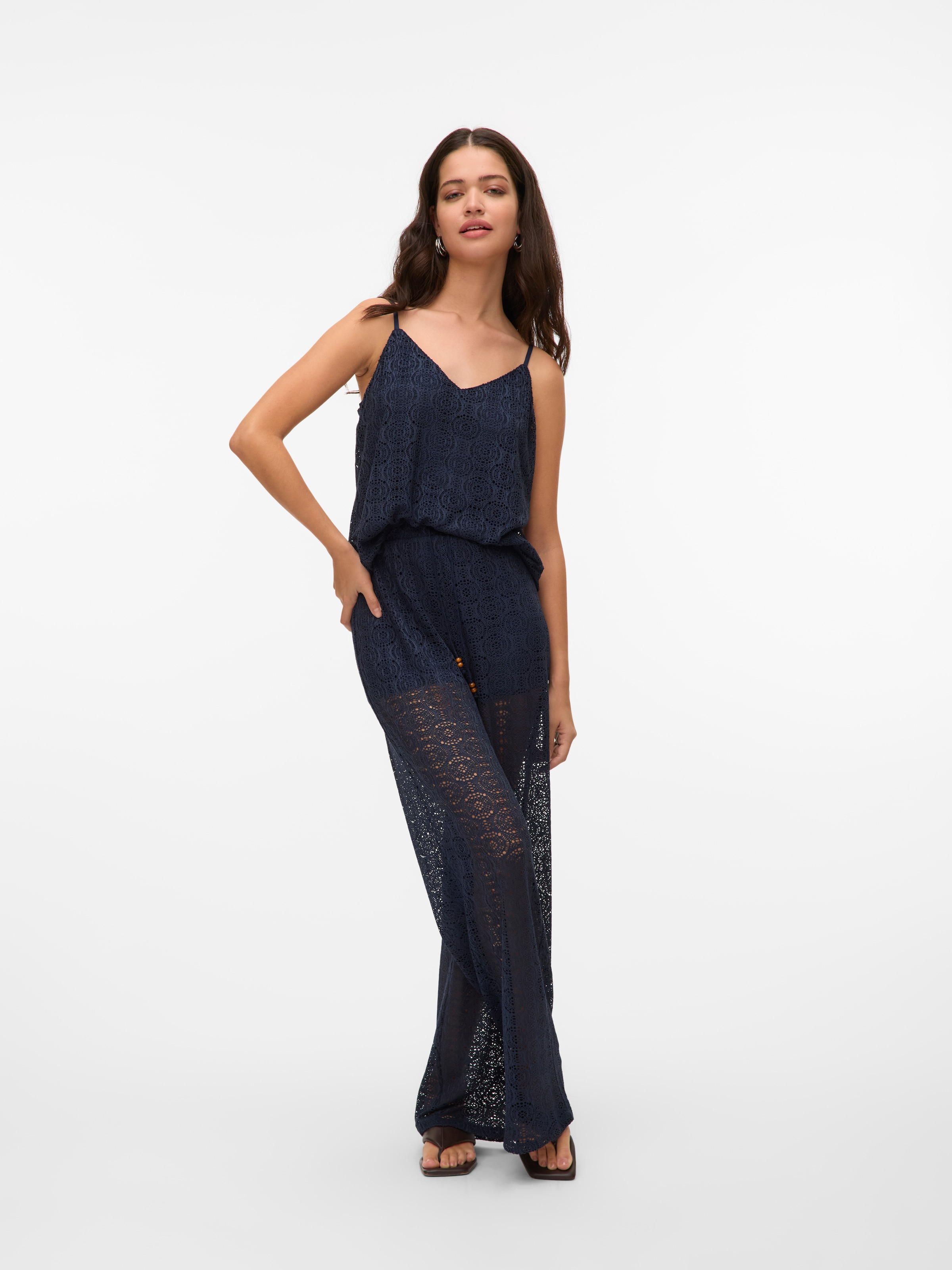 Vero Moda Spaghettitop »VMMAYA V-NECK SINGLET TOP JRS« Materialmix, regular fit