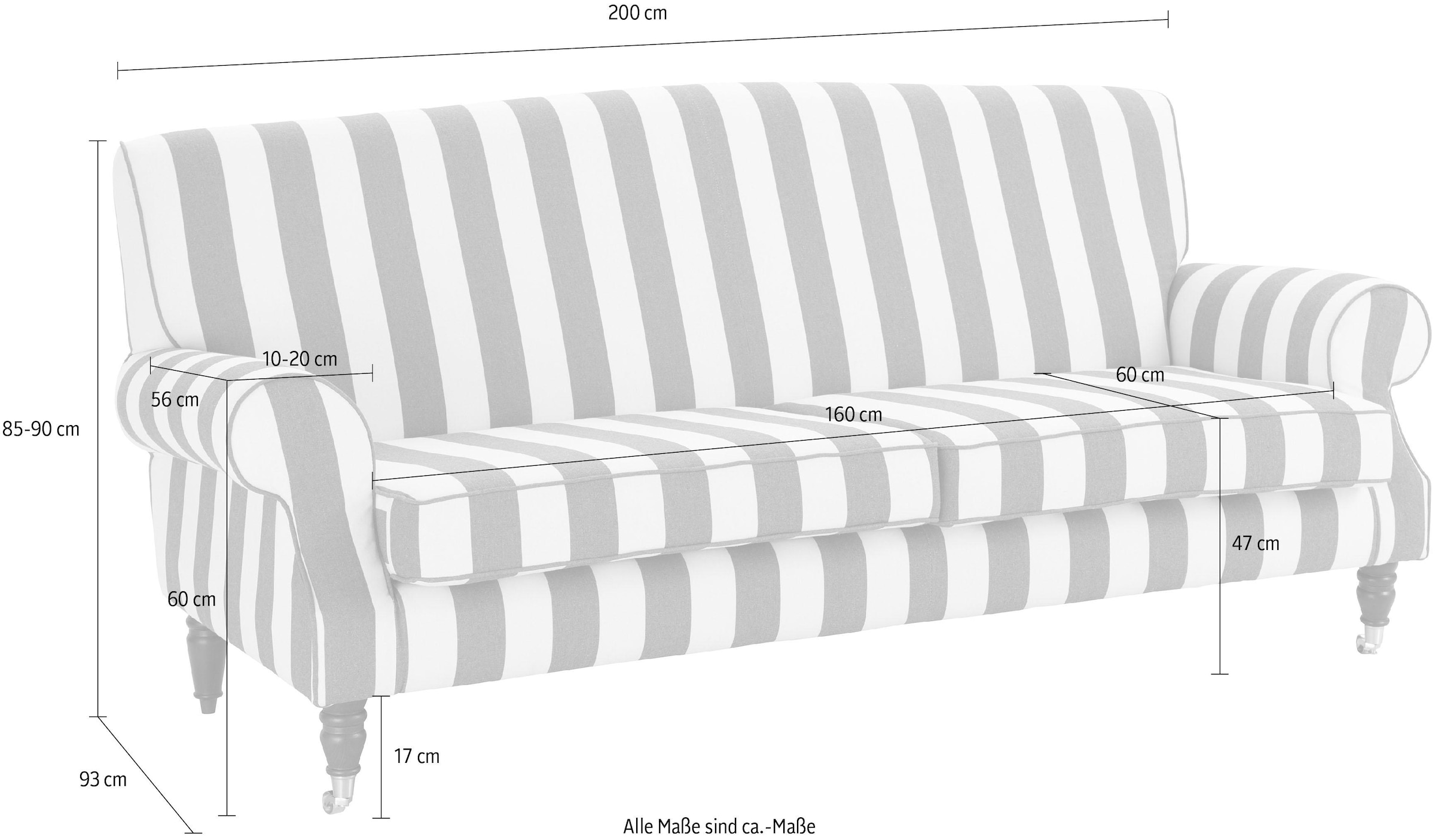 Home affaire 3-Sitzer »Rennes« in Samtoptik oder Baumwoll-Mix