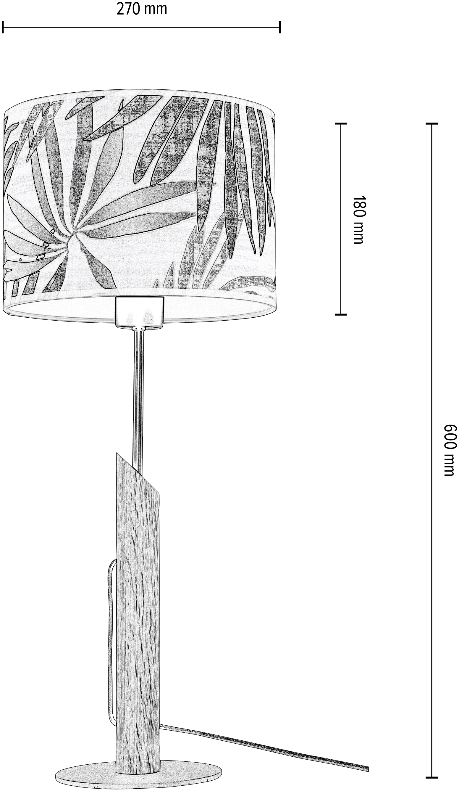 »HOJA«, OTTO flammig-flammig, Aus Tapete Schirm aus mit bestellen LIGHTING Tischleuchte BRITOP bei 1 FSC®-Zertifikat, Eichenholz laminierter