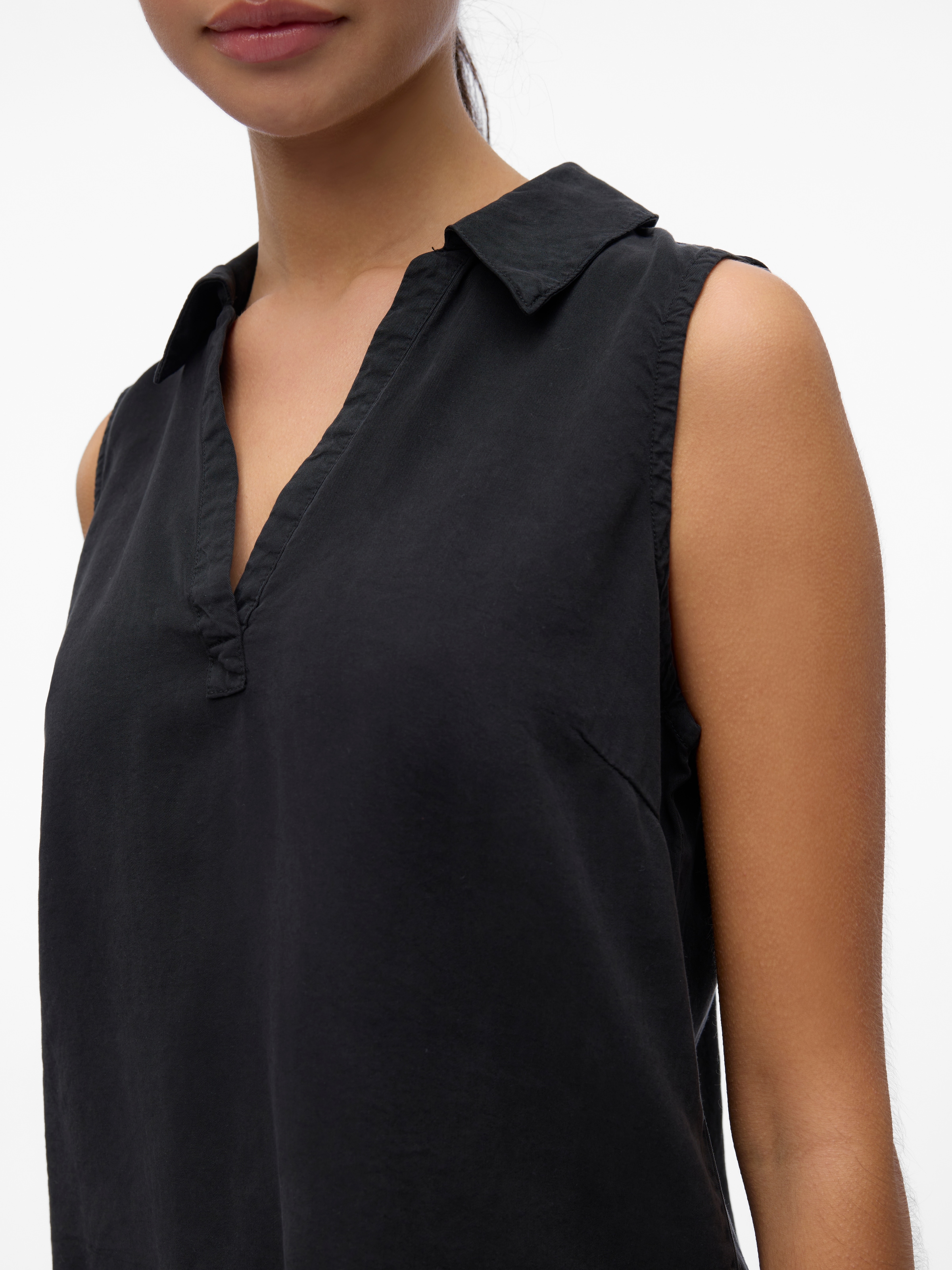 Vero Moda Shirttop »VMHARPER SL COLLAR SHORT TENCEL TOP GA« Viskose, regular fit