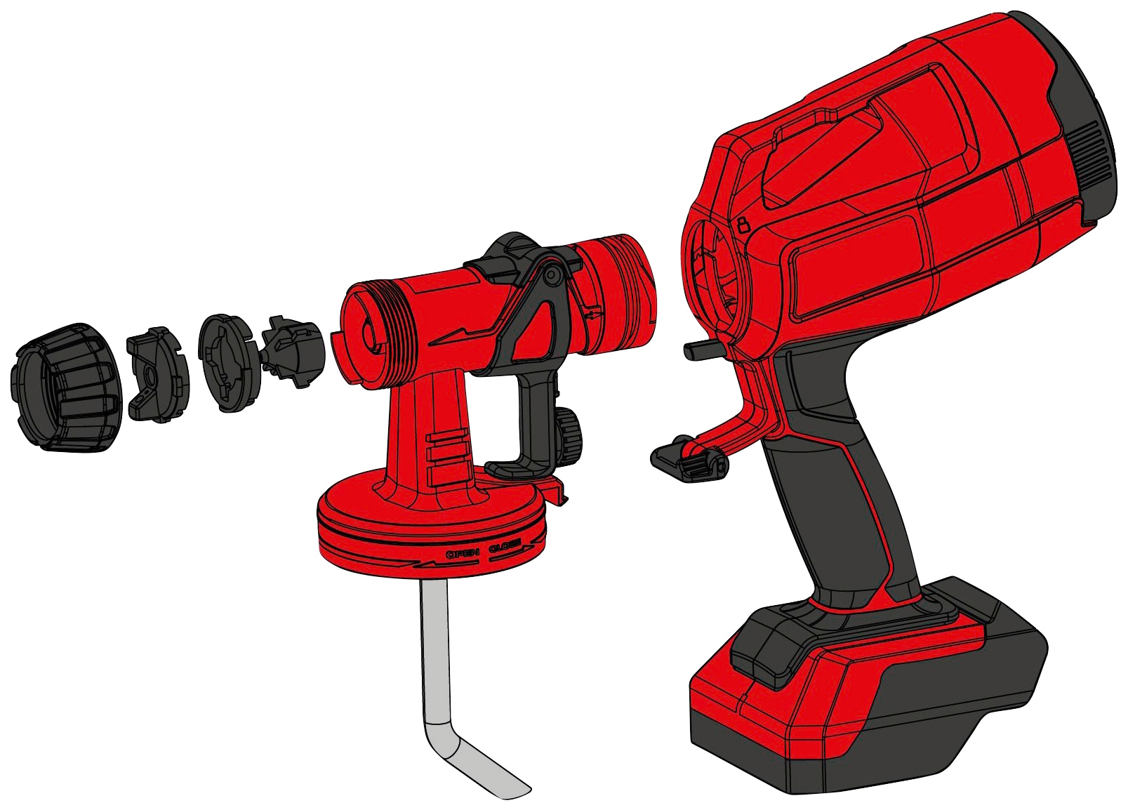 Einhell Farbsprühgerät »TC-SY 18/60 Li-Solo«, (8 tlg.), Akku-Farbsprühsystem (Sprühpistole), ohne Akku
