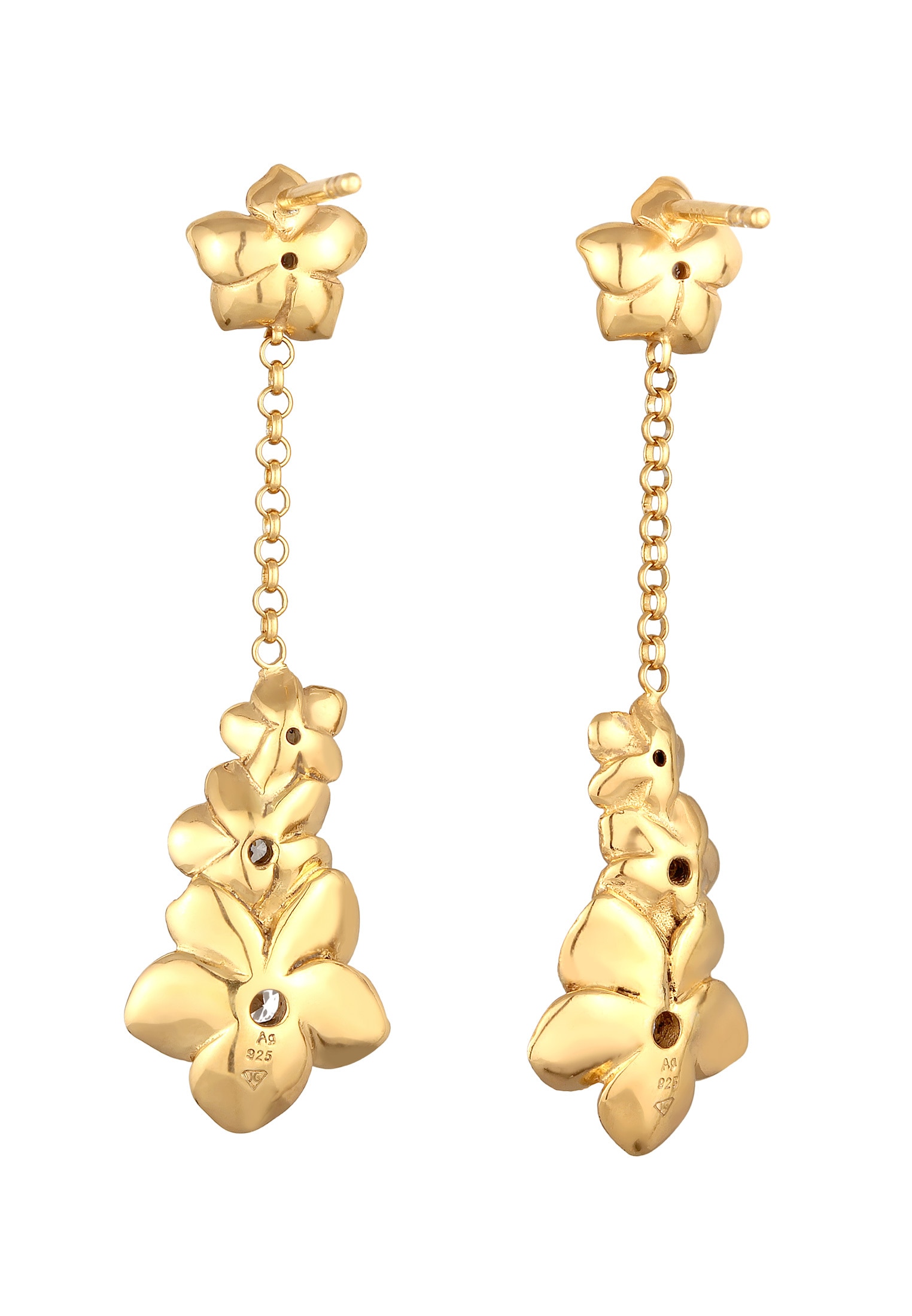 Elli Paar Ohrstecker »Ohrringe Ohrhänger Blüten Zirkonia Flower Floral 925 Silber«