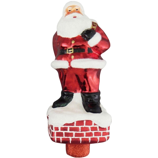 Krebs Glas Lauscha Christbaumspitze »Santa auf Schornstein, Weihnachtsdeko  rot, Christbaumschmuck«, handdekoriert kaufen online bei OTTO