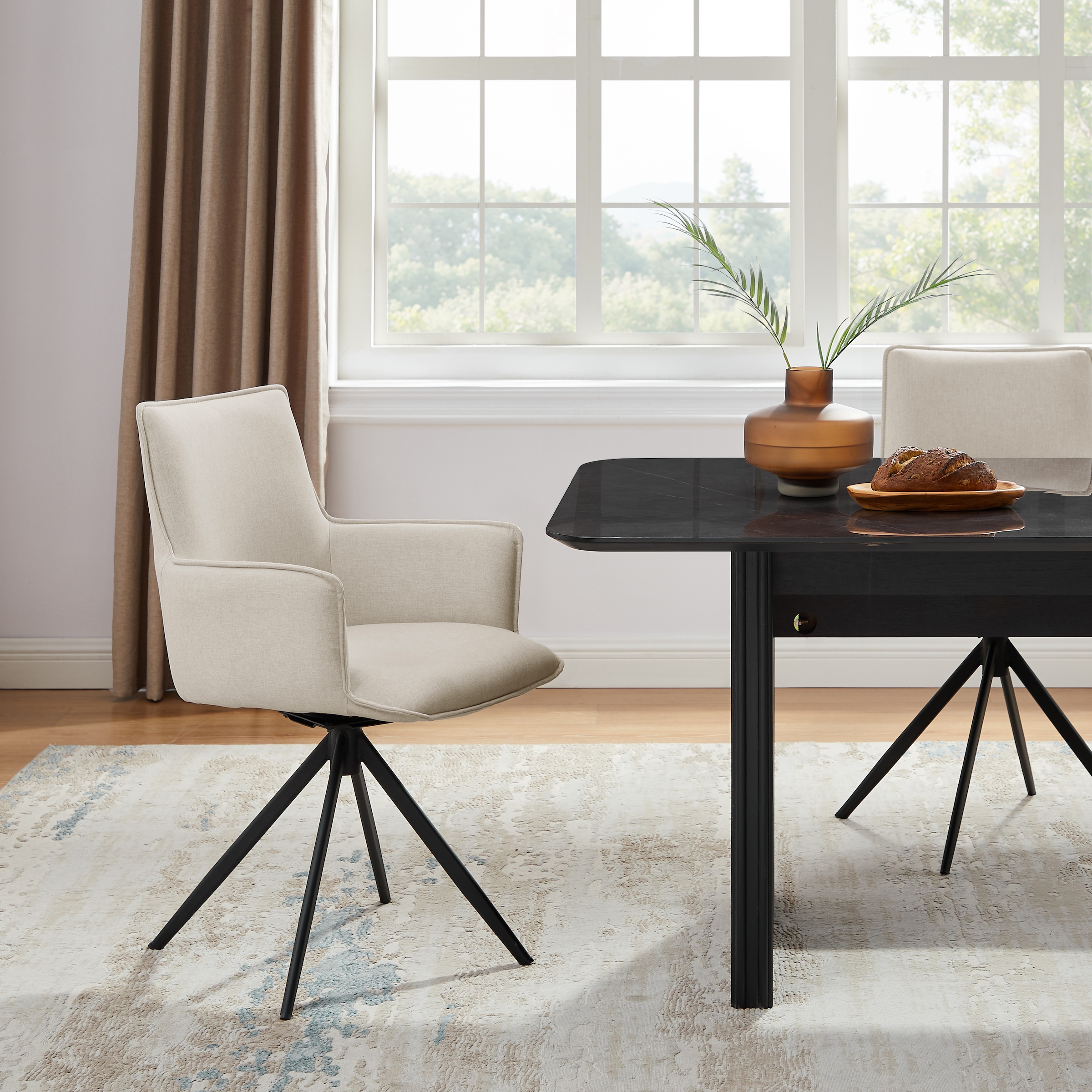 OTTO home Drehstuhl »Amoreve« (Set) 2 Stk.hochwertiger Strukturstoff, ergonomisches Design, Metallgestell