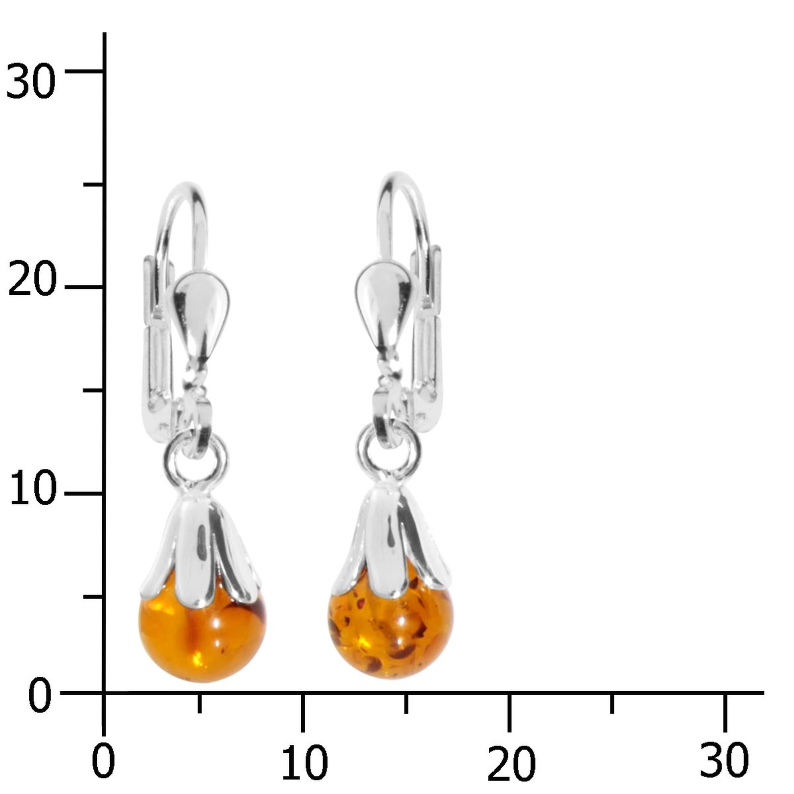 OSTSEE-SCHMUCK Paar Ohrhänger »- Glöckchen - Silber 925/000 - Bernstein«