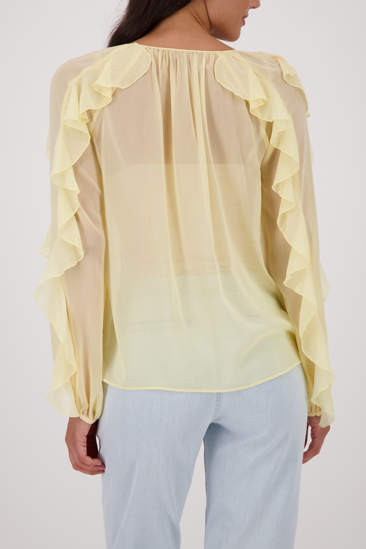 Monari Georgettebluse »Bluse Georgette Rüschen« Regular fit mit Volants