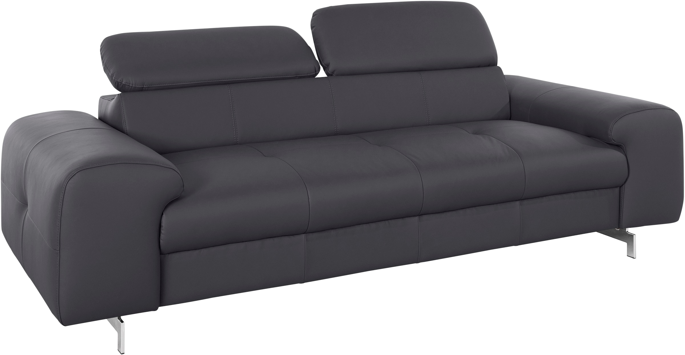 COTTA 3-Sitzer »Chef«, Big-Sofa mit Kopfteilverstellung, edle Metallkufen