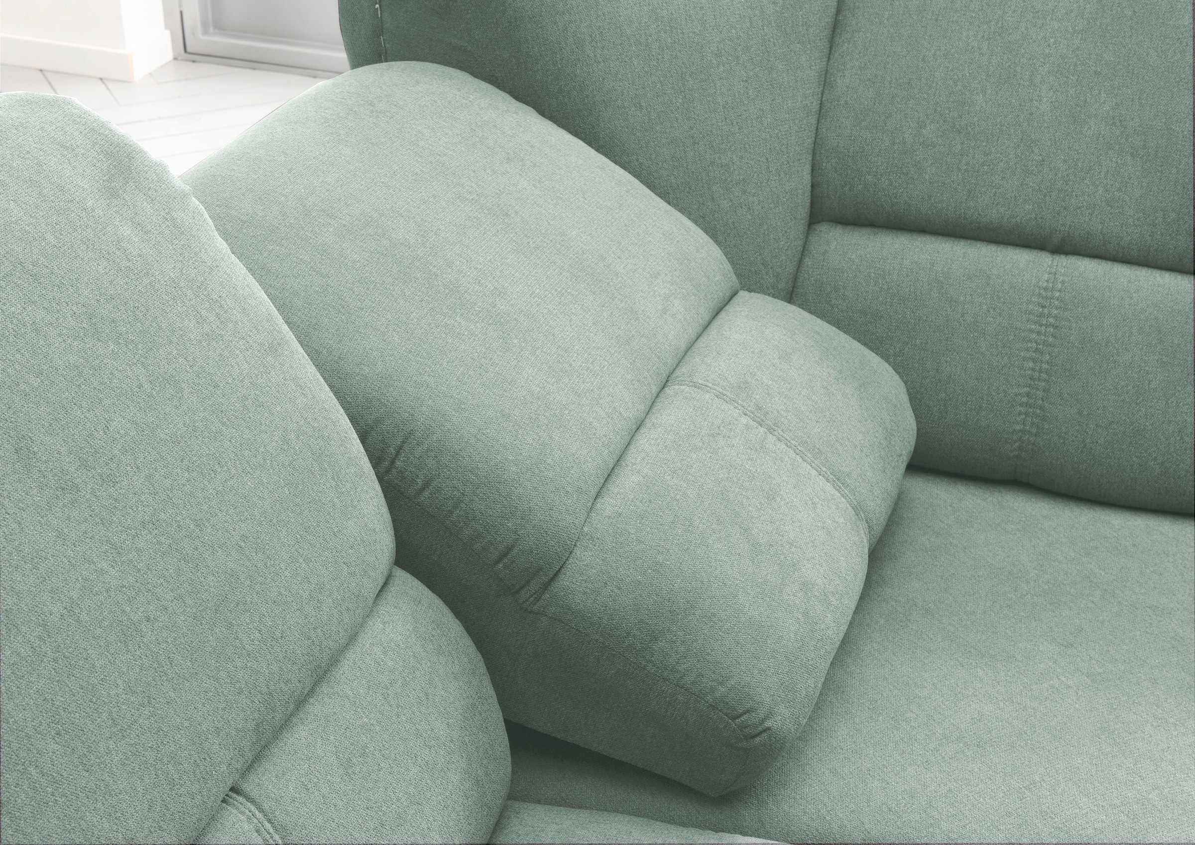 Home affaire Ecksofa »Pisa L-Form, mit Schlaffunktion, Stauraum, 2x höhenverstellbare«, Kopfstützen und Relaxfunktion im Eckelement