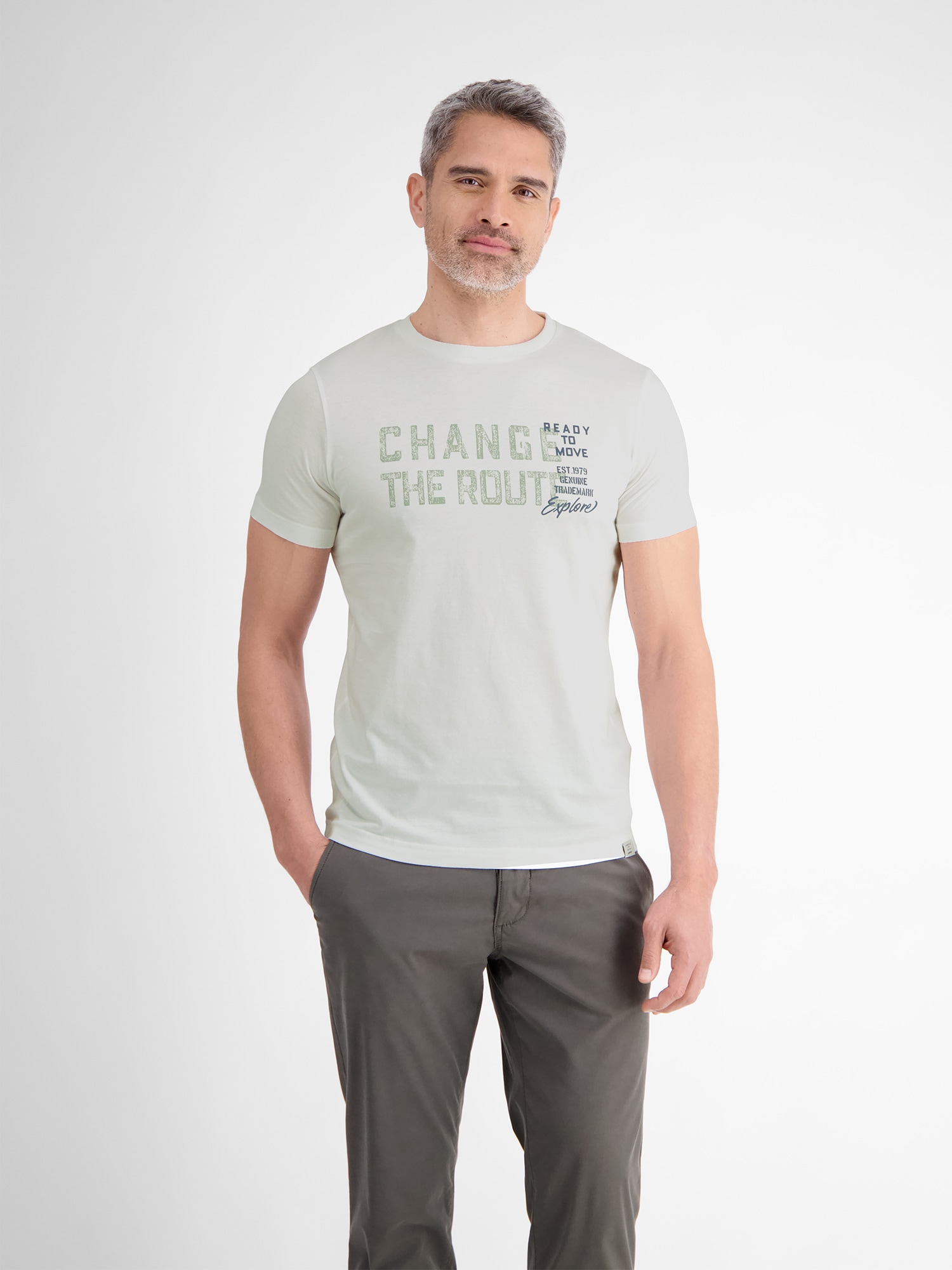 LERROS T-Shirt »LERROS Unifarbenes T-Shirt mit Print«