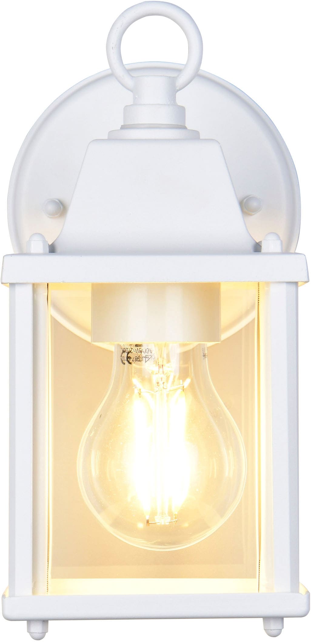 TRIO Leuchten Außen-Wandleuchte »MIRANDE, Hauswand Leuchte Laterne mit Glasschirm, exkl 1x E27 max 40W« E27 1 Stk. warmweiß - kaltweiß IP23, Outdoor Wandlampe für wechselbare Leuchtmittel Höhe 23cm