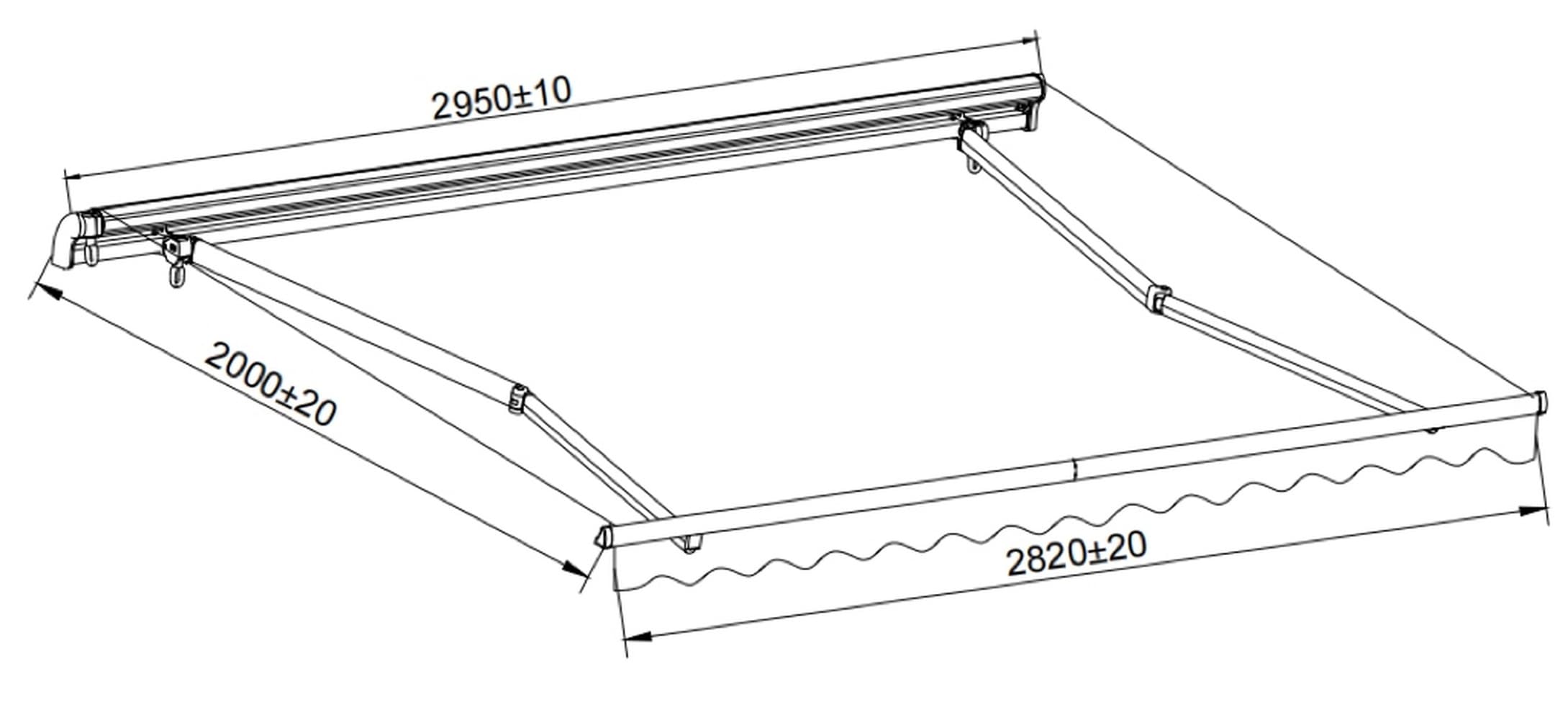 KONIFERA Gelenkarmmarkise »Almuñécar« Breite/Ausfall: 295/200 cm, Neigungswinkel verstellbar