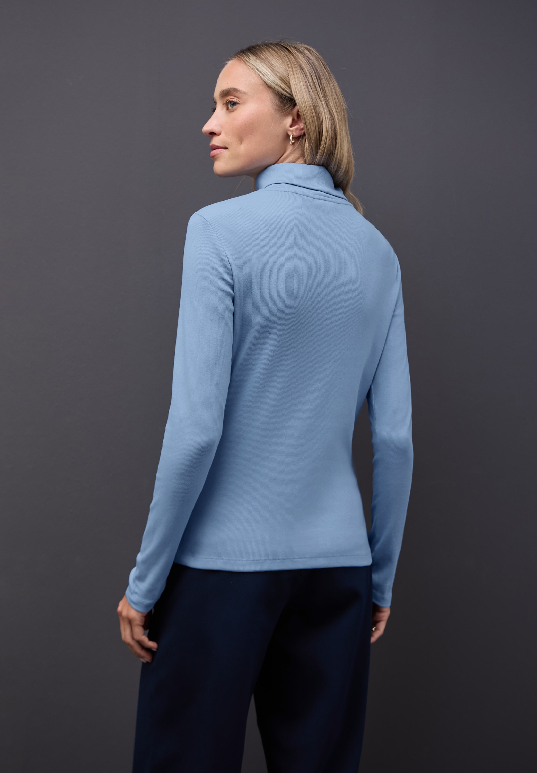 STREET ONE Langarmshirt mit Rippstruktur