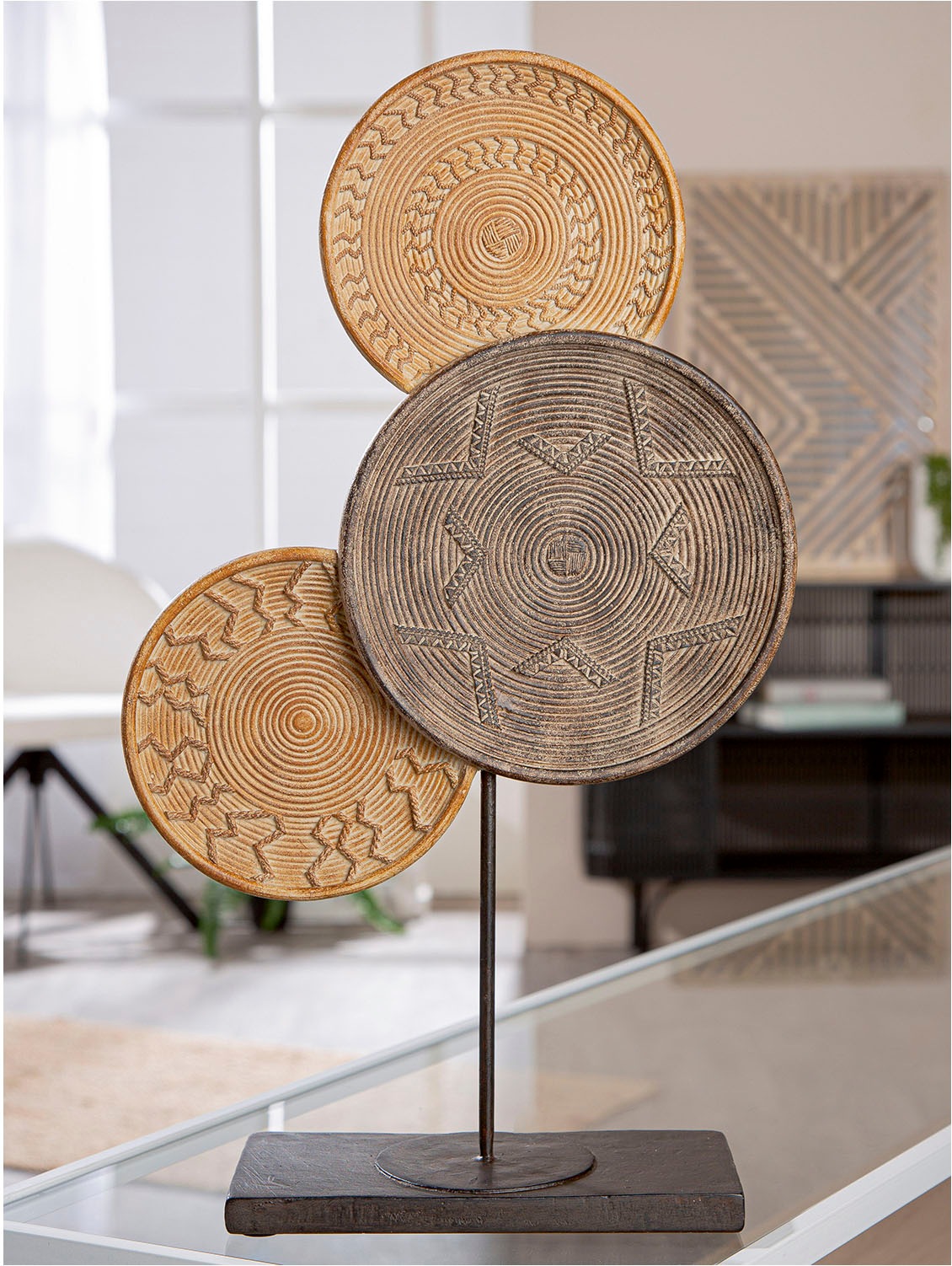 Casablanca by Gilde Dekoobjekt »Skulptur rund Esculpida naturfarben H. 44 cm«