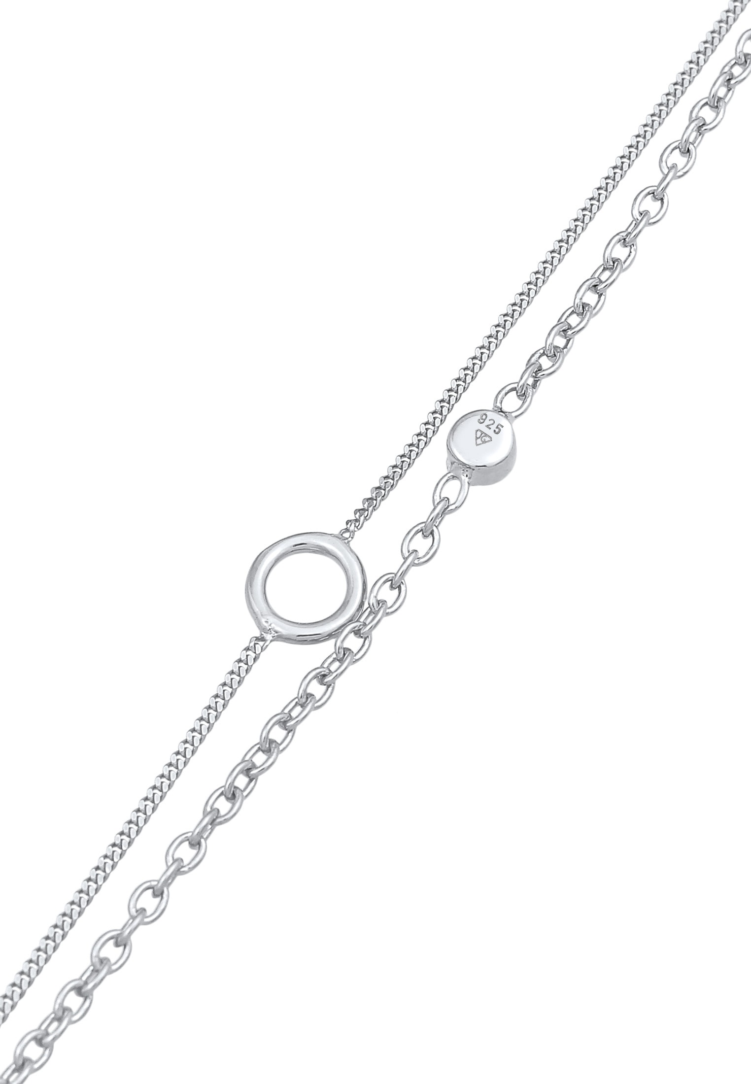 Elli Armkette »Armband Layer Kristall Kreis 925 Silber«