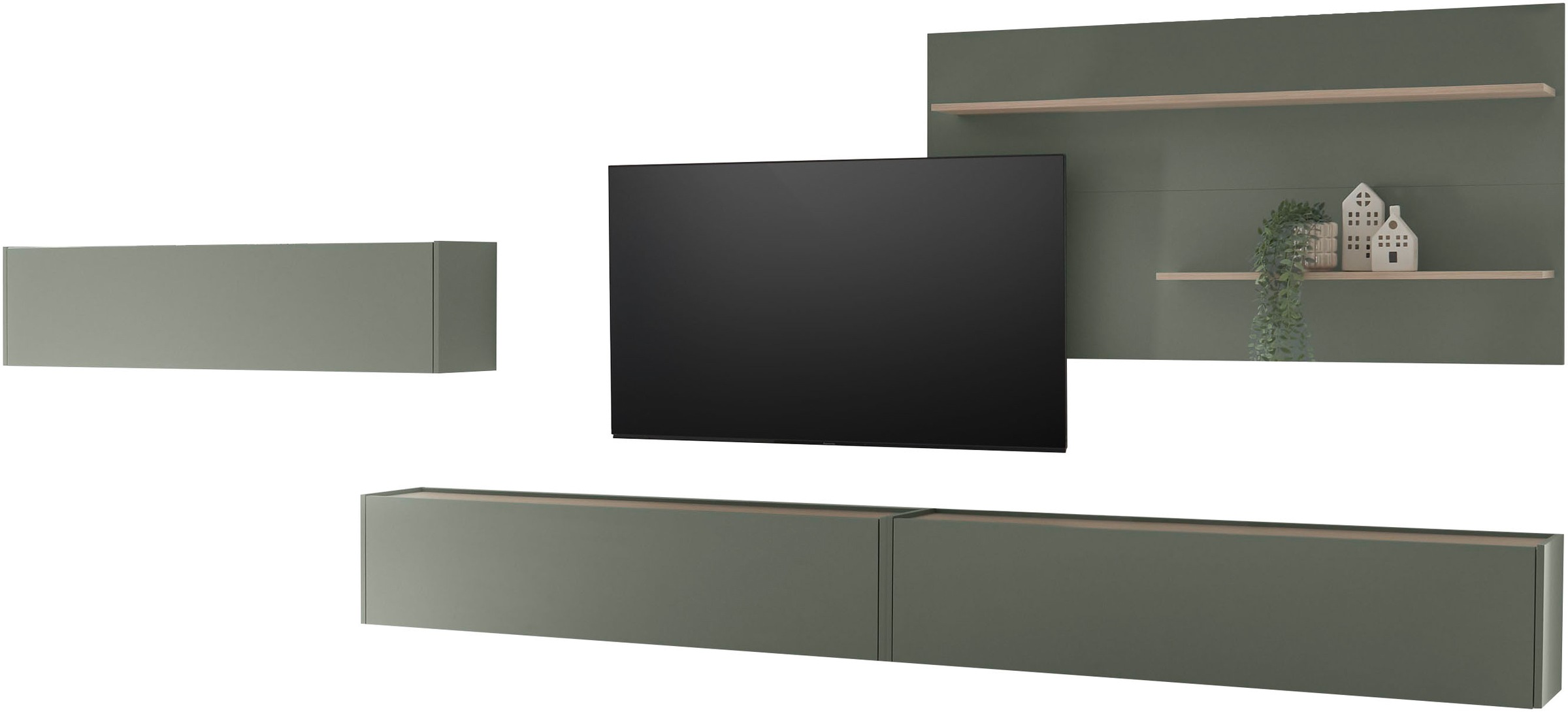 INOSIGN Wohnwand »City/Giron, moderne Anbauwand, Komplettset in vielen Farben verfügbar« Set, 4 Stk. tlg. enthält drei Hängeschränke & ein Wandpaneel