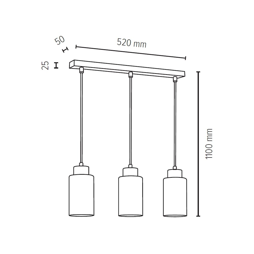 SPOT Light Pendelleuchte »BOSCO«, 3 flammig, Leuchtmittel E27 | ohne Leuchtmittel, Hängeleuchte, Naturprodukt aus Eichenholz, Schirm aus Glas