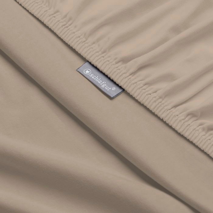 Schlafgut Spannbettlaken »Mako-Jersey aus 100% Baumwolle, Bettlaken«, für Matratzen bis 20 cm Höhe, in 90x200, 140x200 oder 180x200 cm