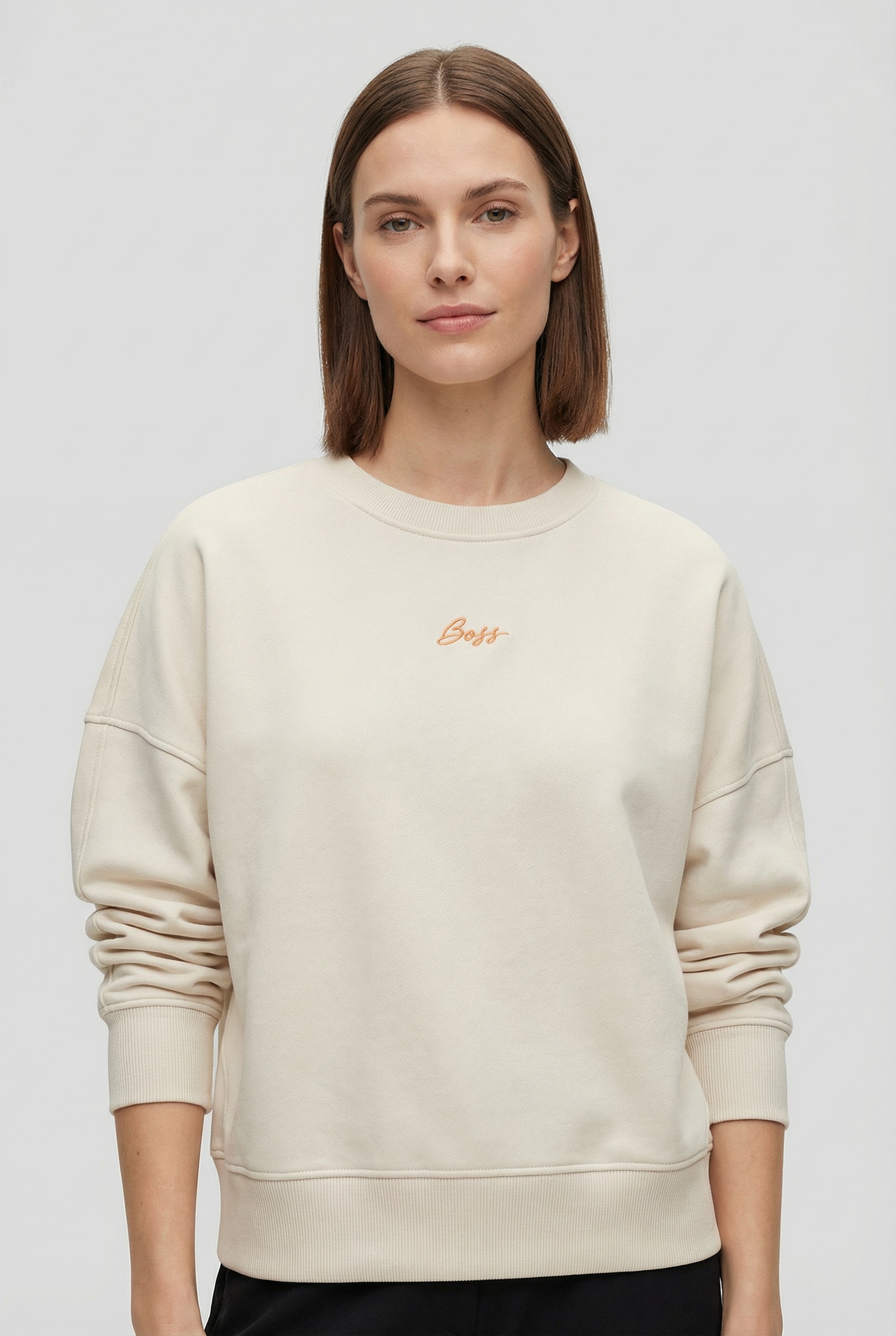 BOSS ORANGE Sweater »Ever Premium Damenmode«, mit Logostickerei, aus Baumwolle
