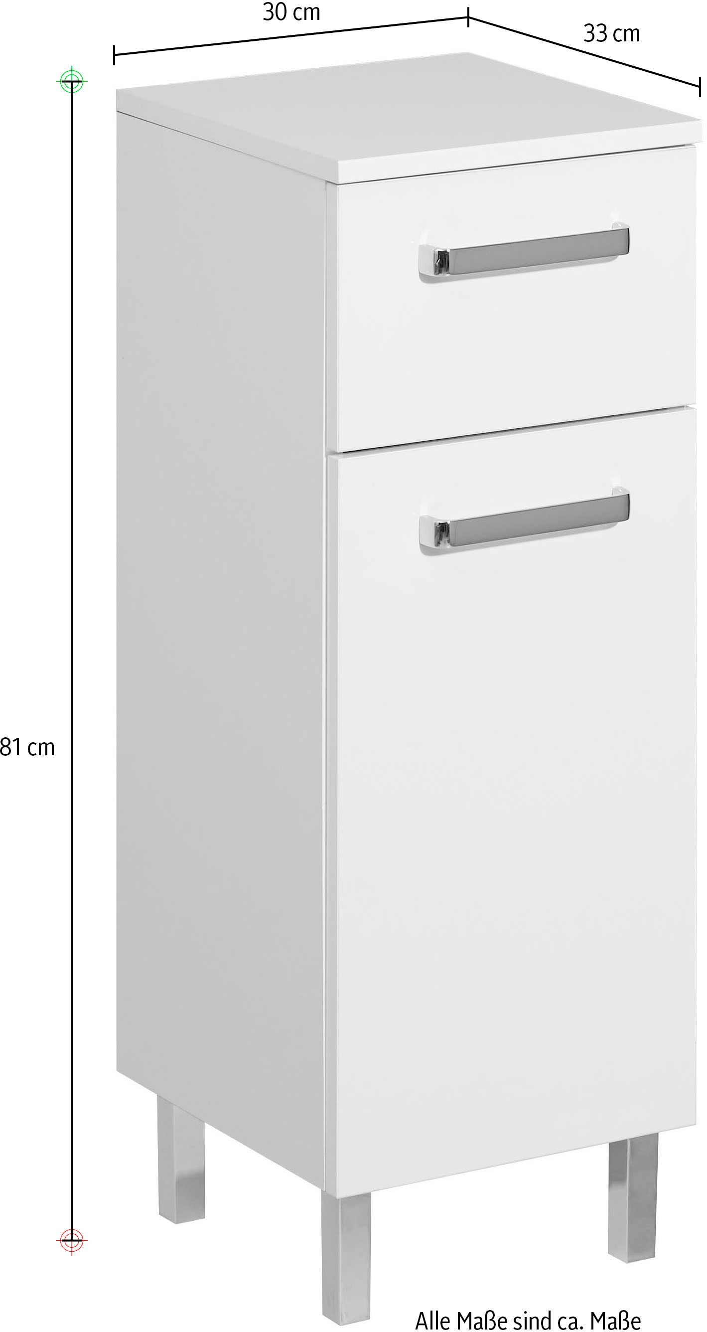Saphir Badmöbel-Set »Quickset 312 5-teilig, Waschbeckenunterschrank und LED-Spiegelschrank«, (Set, 5 St.), inkl. Türdämpfer, Badezimmer-Set ohne Waschbecken, Badezimmer Schrank