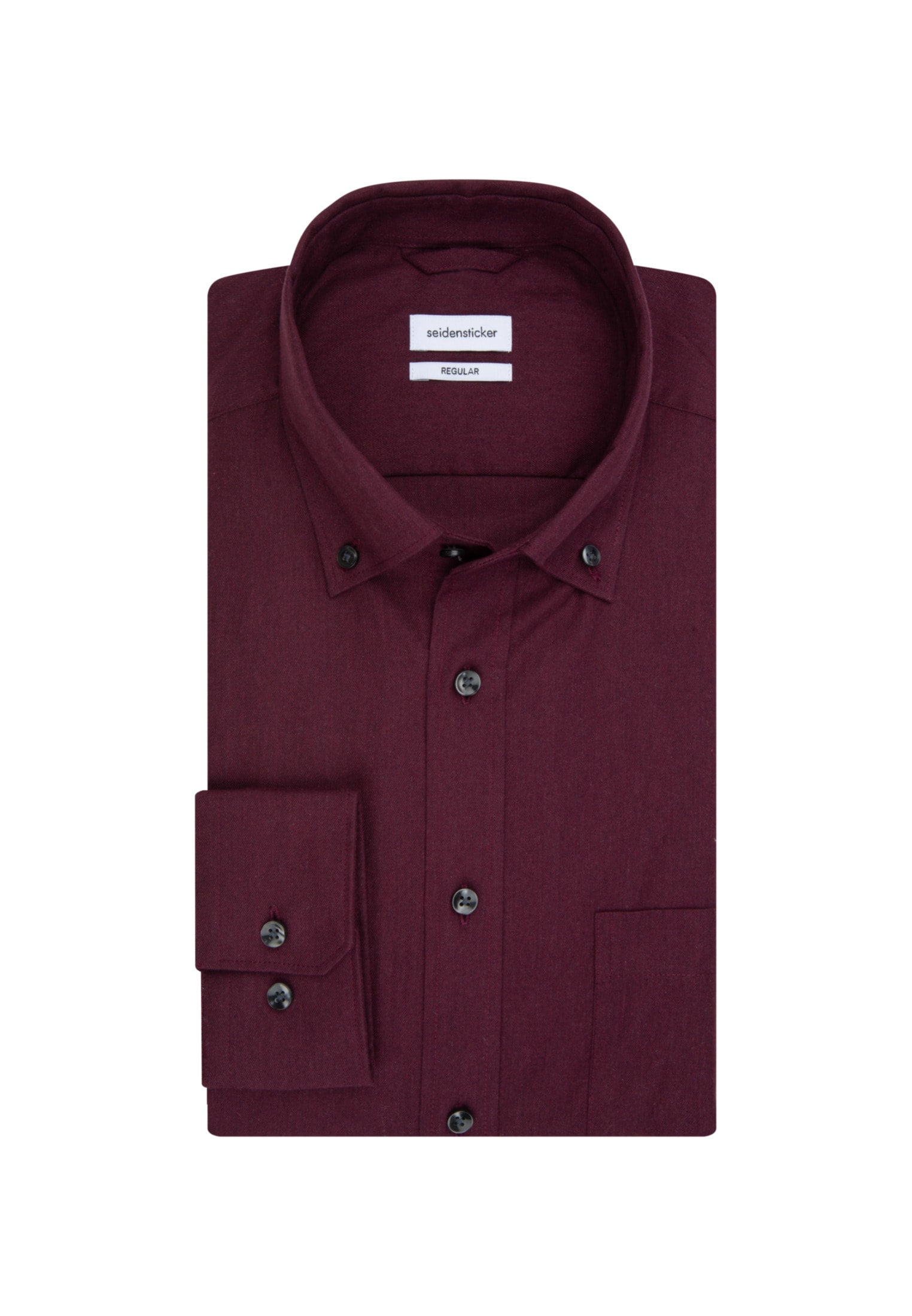 seidensticker Businesshemd »Regular«, Regular Langarm Button-Down-Kragen Uni
