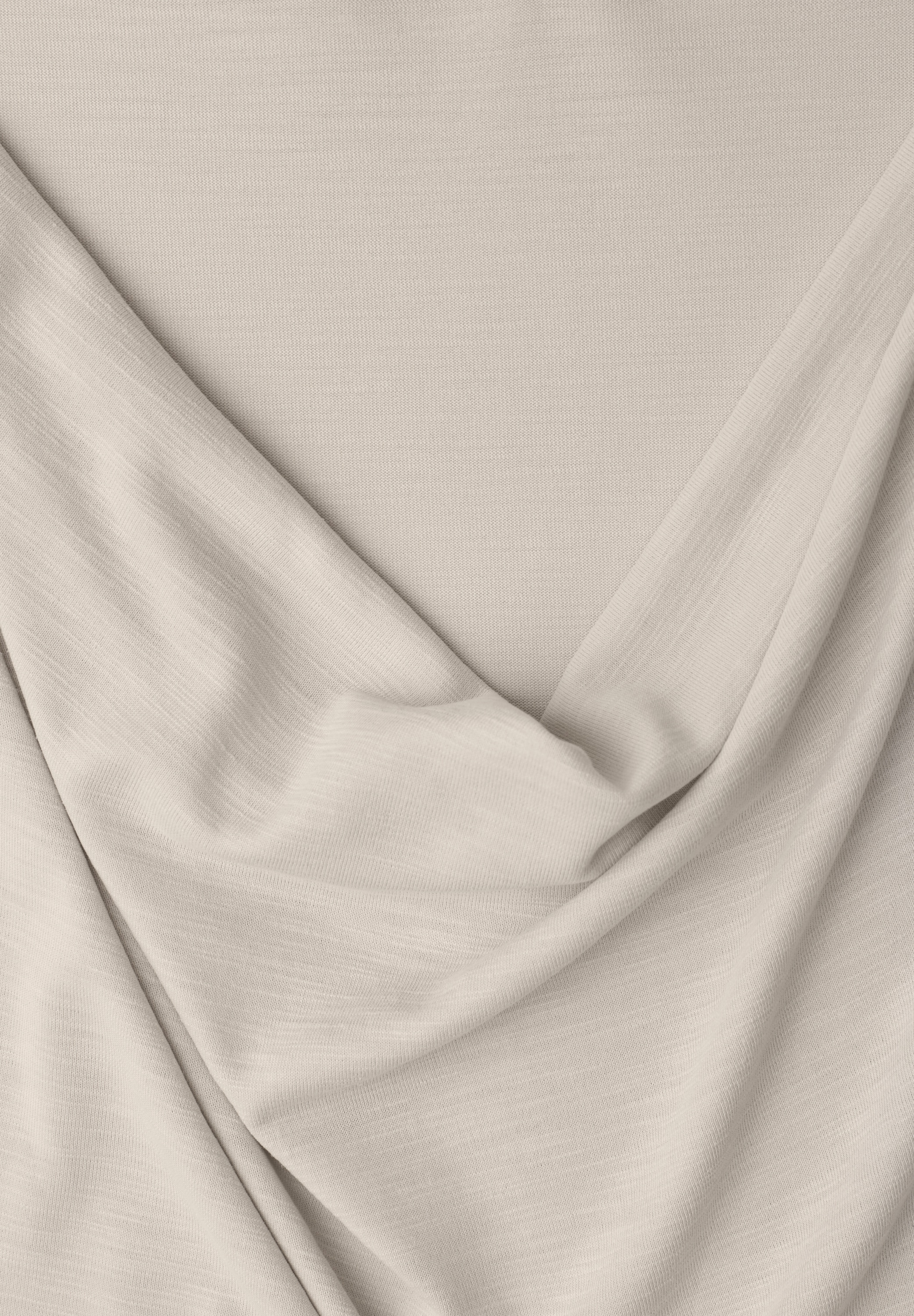 STREET ONE Kurzarmshirt Sommershirt mit Wasserfall-Front und im Silk-Look