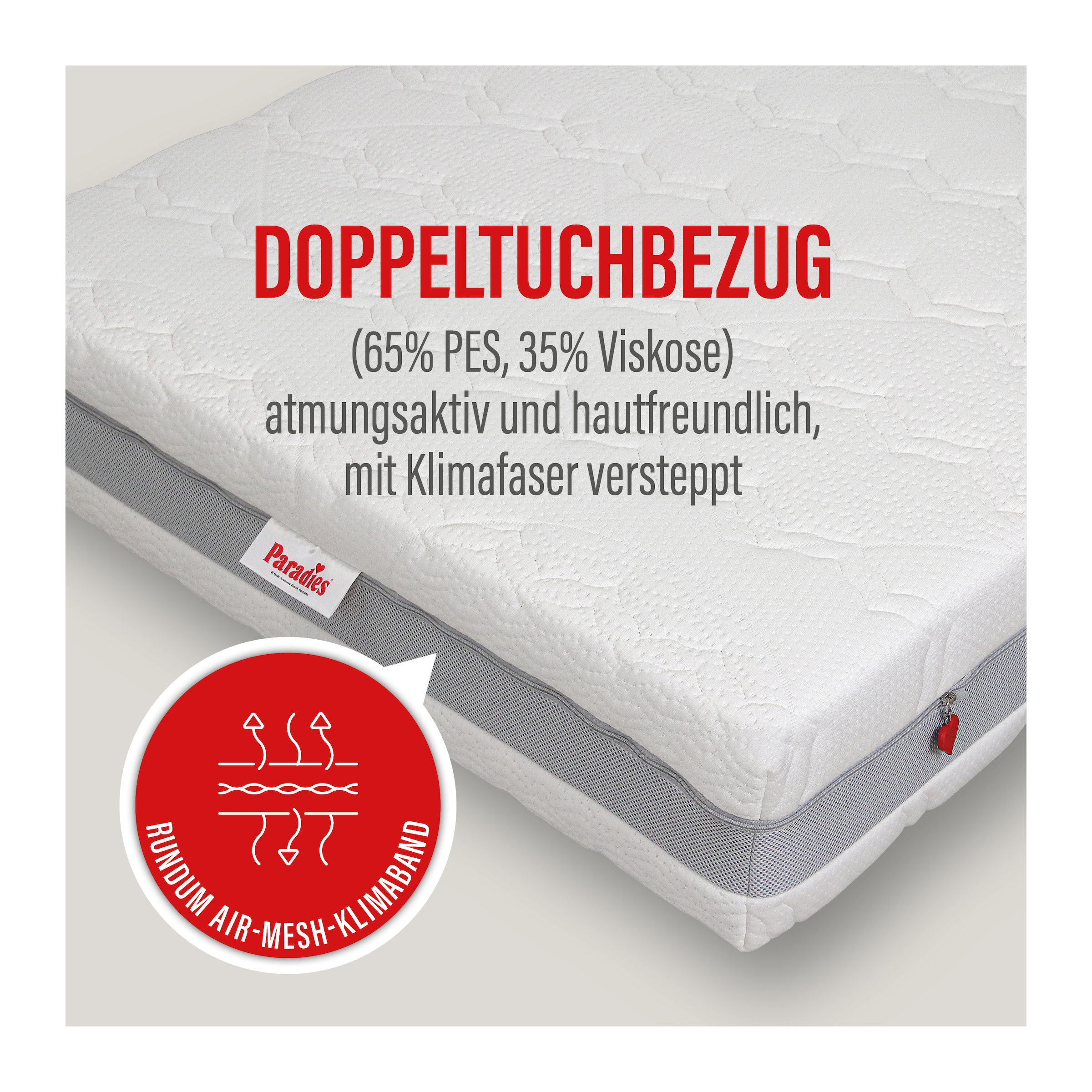 Paradies Taschenfederkernmatratze »Neuheit: Paradies Prolife Supreme, Matratze 90x200, 140x200 cm & mehr« 22 cm hoch 500 Federn 1 Stk. tlg. 7-Zonen Matratze, ergonomisch, atmungsaktiv